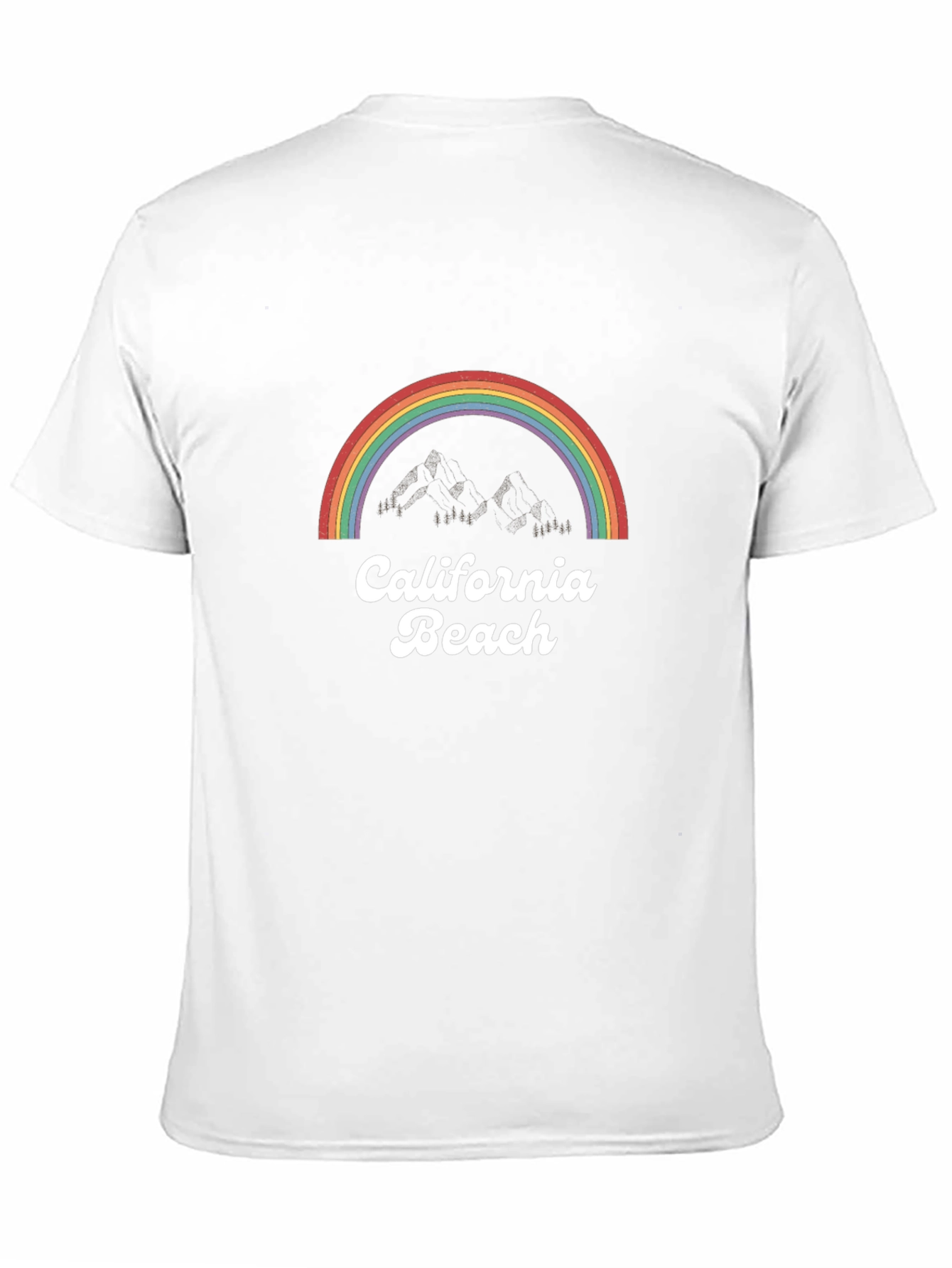 California Beach Rainbow Graphic Tee - Black