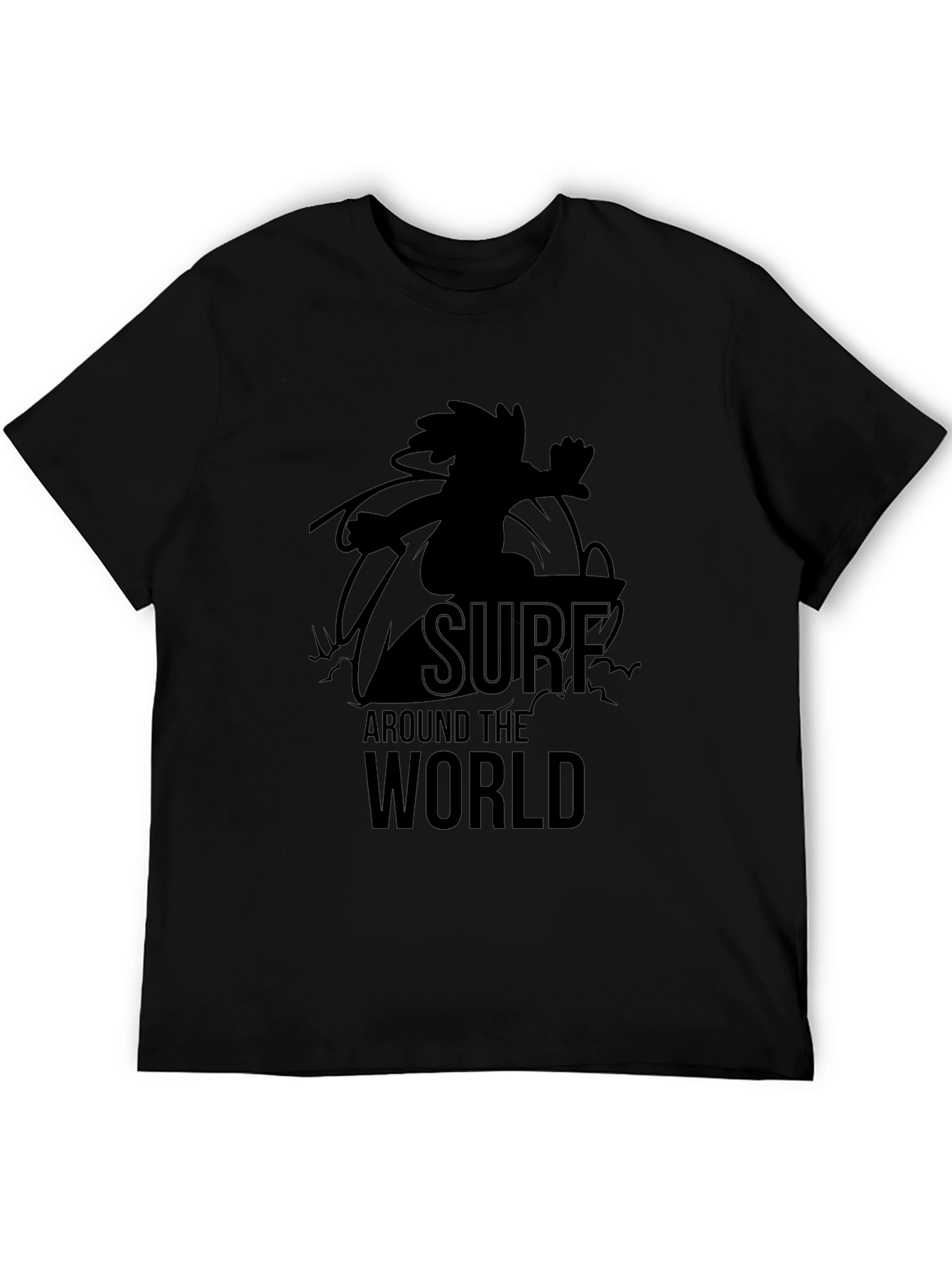 Surf Around the World Graphic Tee - Black