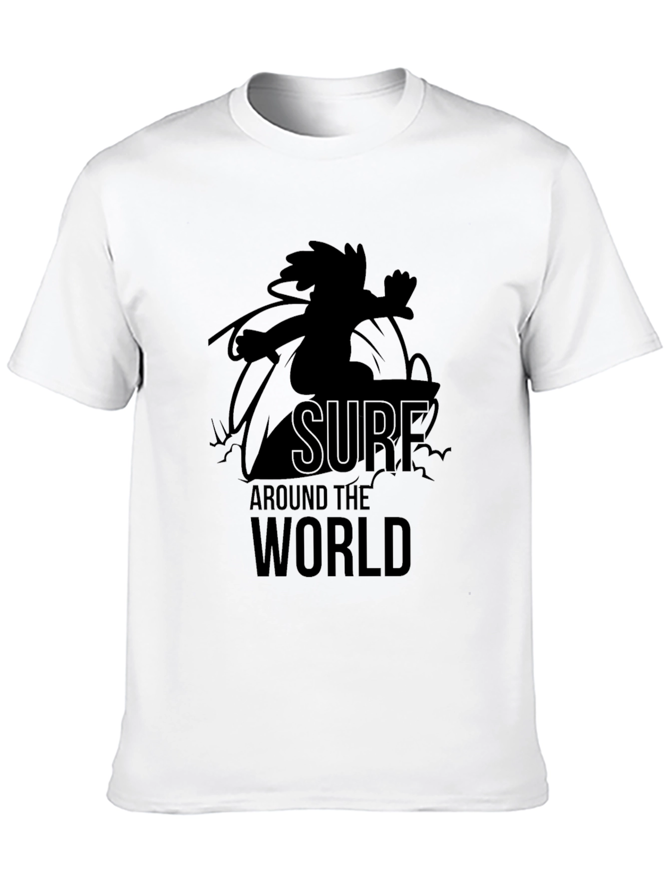 Surf Around the World Graphic Tee - Black