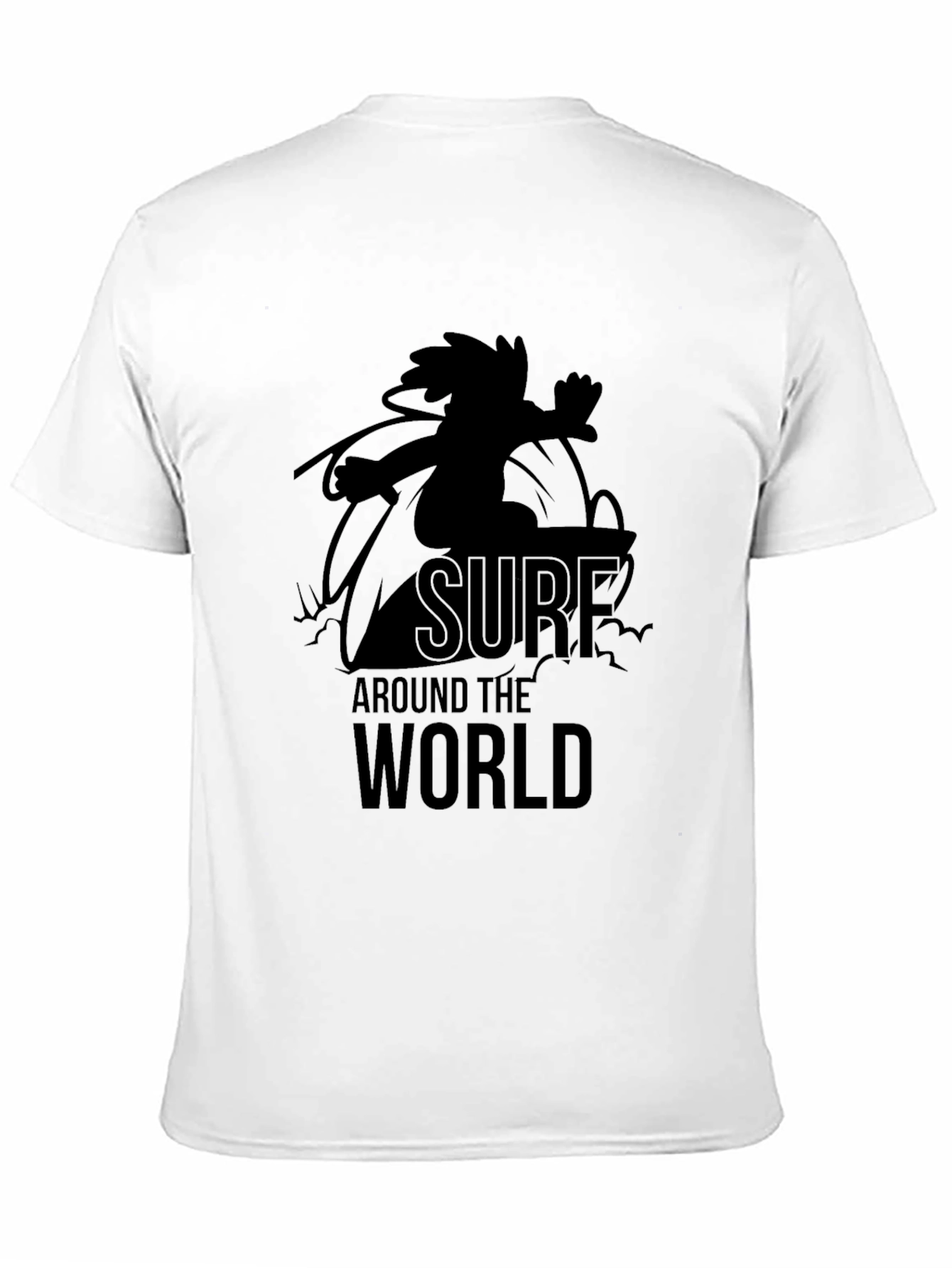 Surf Around the World Graphic Tee - Black