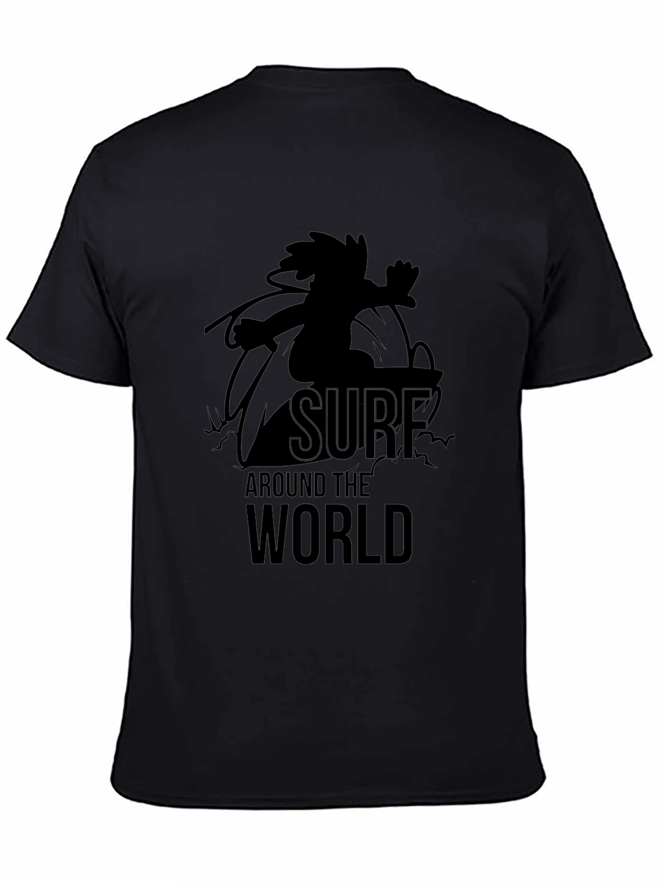 Surf Around the World Graphic Tee - Black