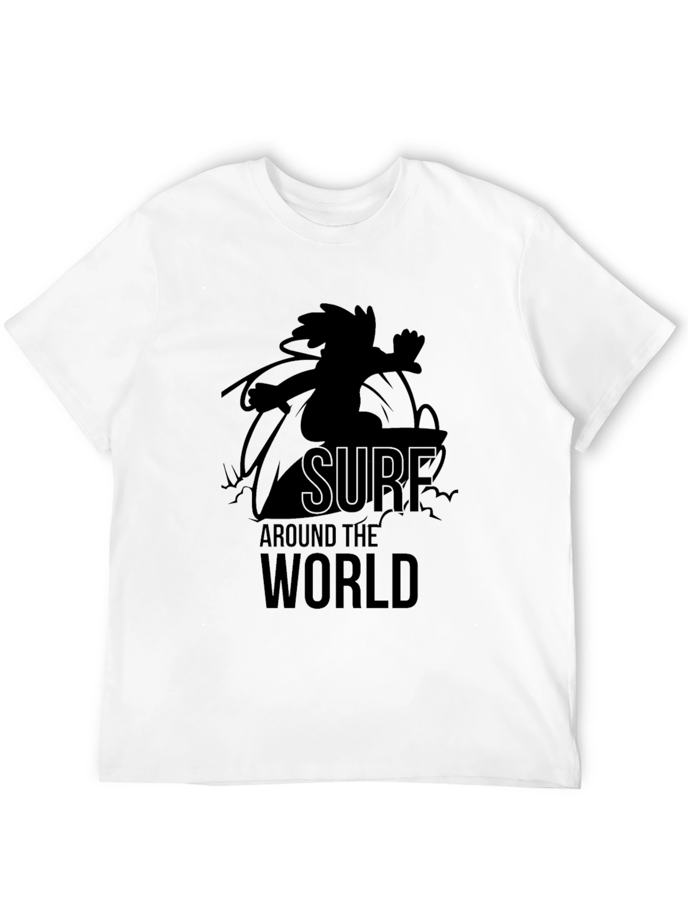 Surf Around the World Graphic Tee - Black