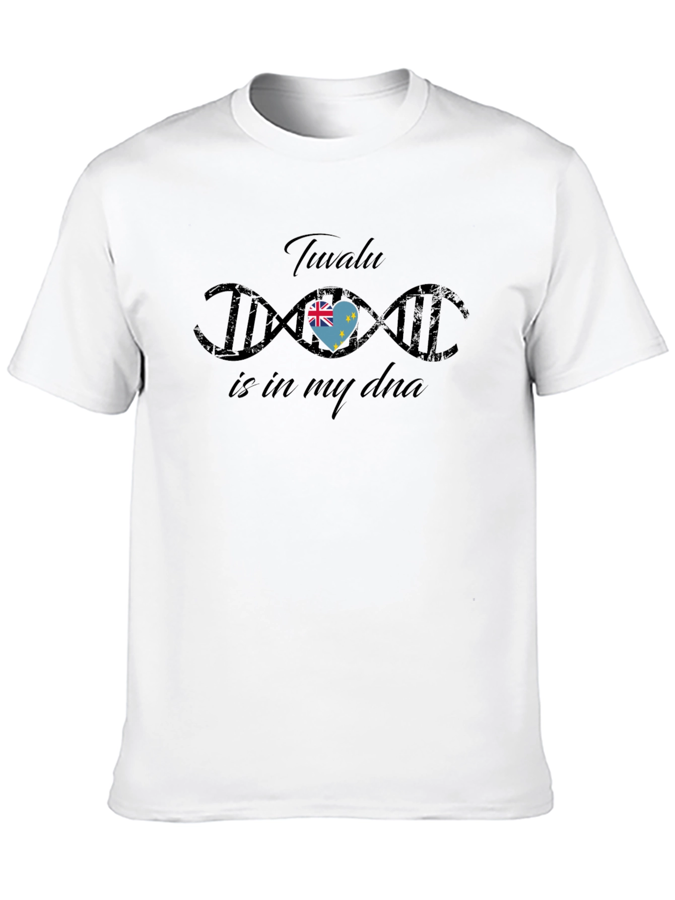 Tuvalu DNA Flag Heart T-Shirt