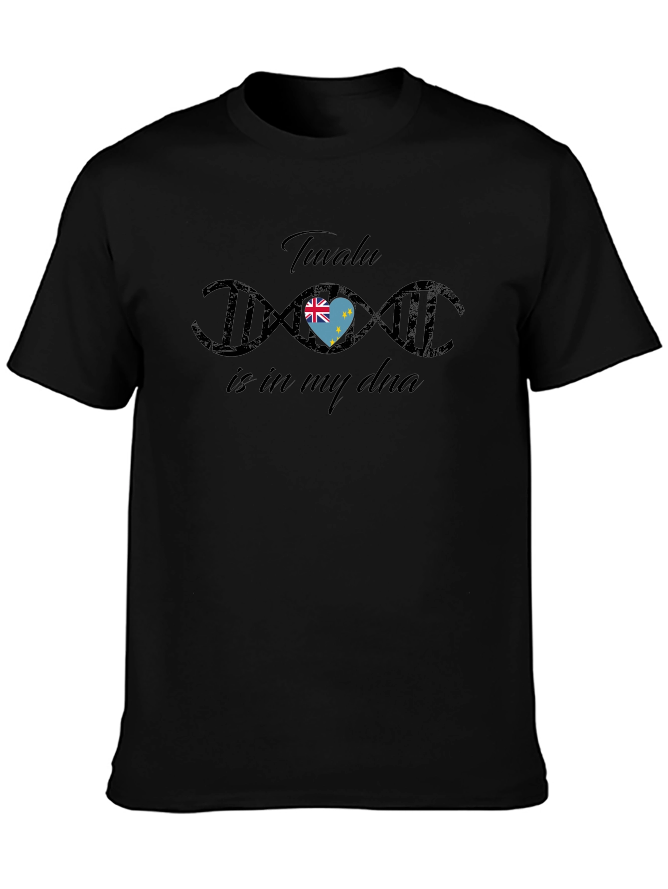 Tuvalu DNA Flag Heart T-Shirt
