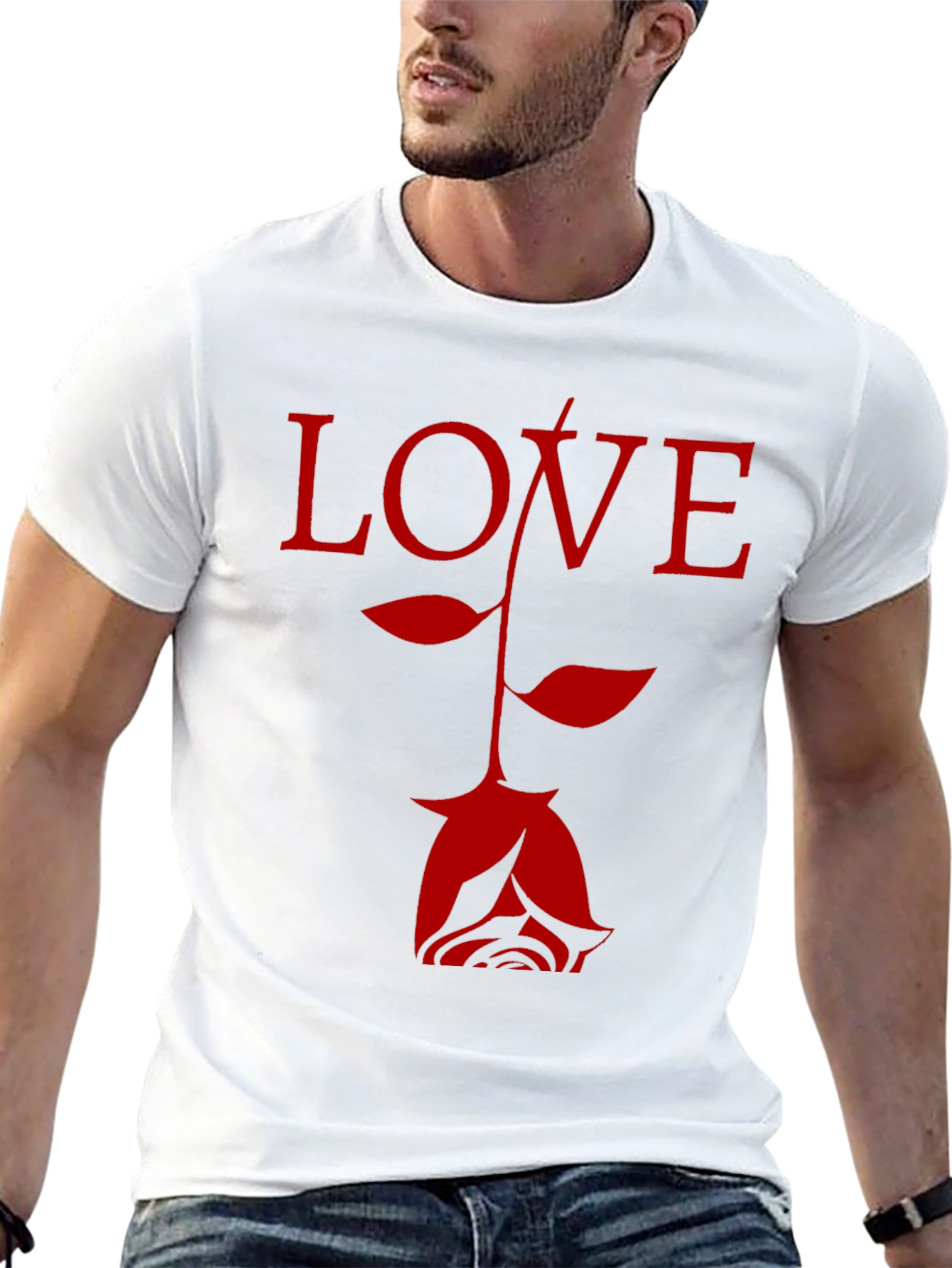 Love Rose Black Graphic T-Shirt