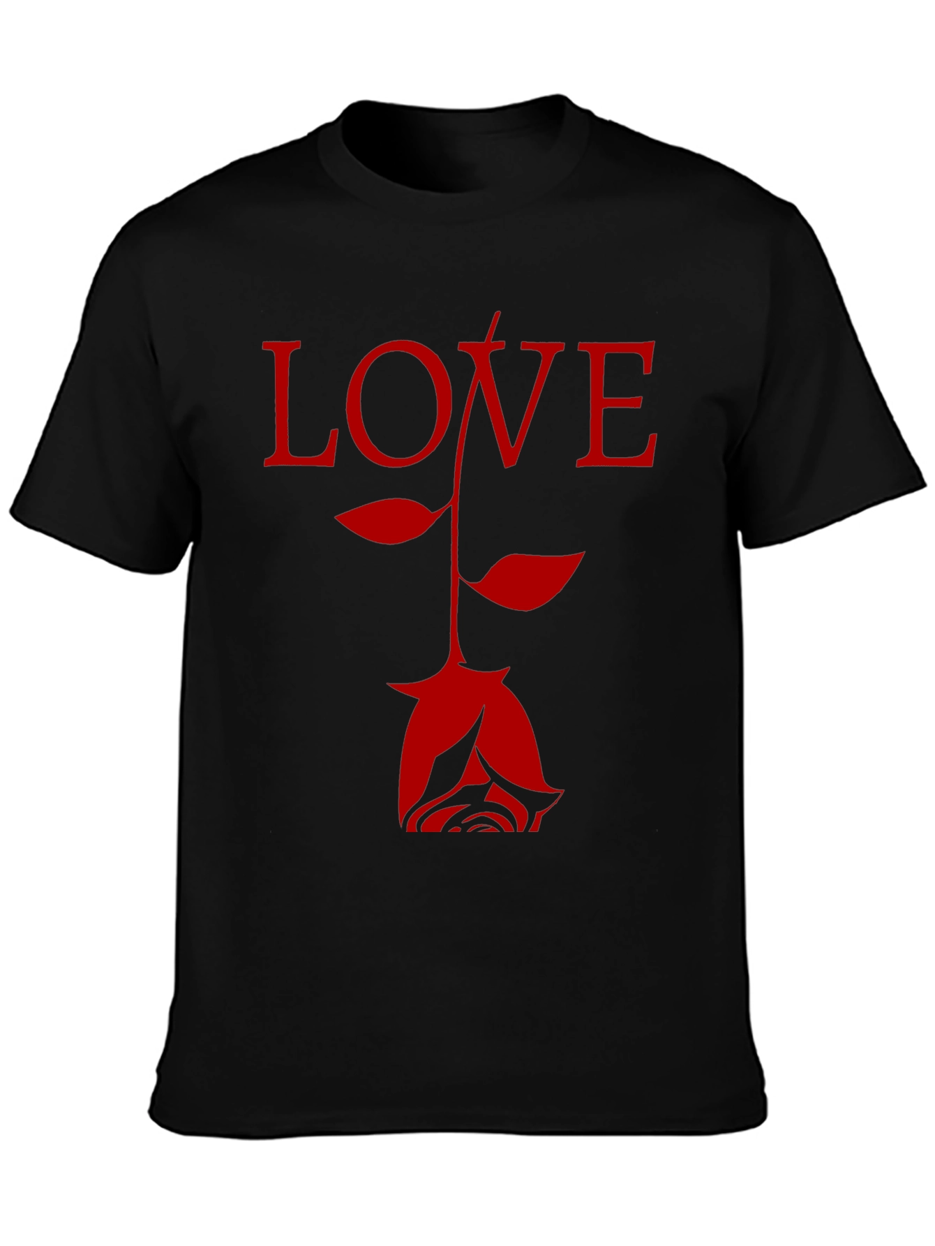 Love Rose Black Graphic T-Shirt
