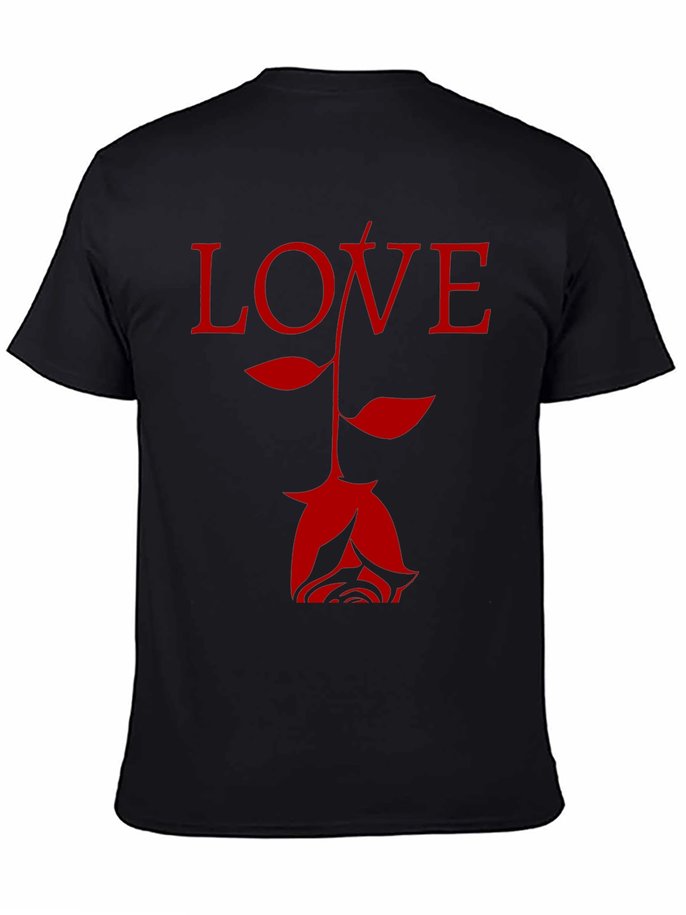 Love Rose Black Graphic T-Shirt
