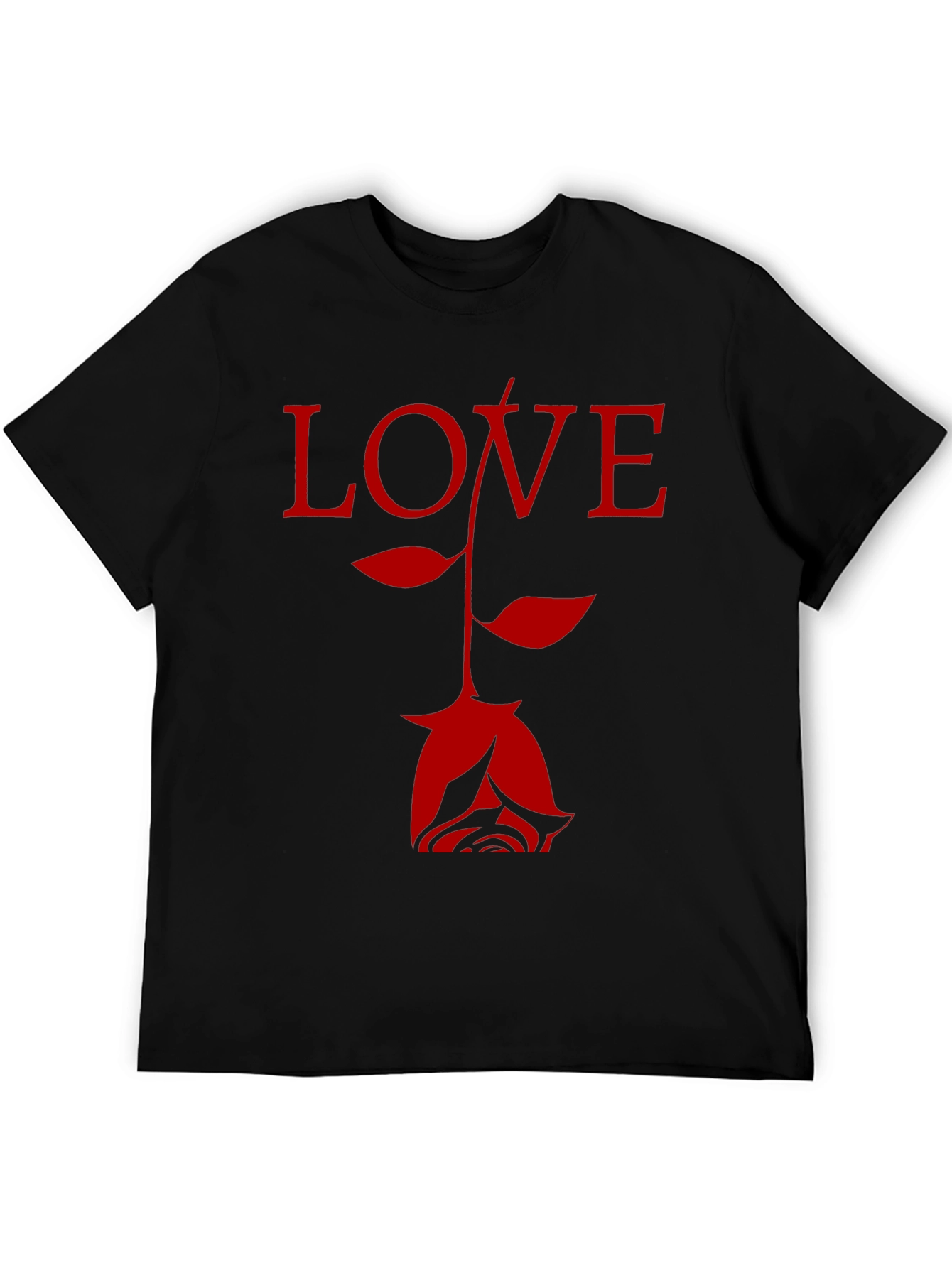 Love Rose Black Graphic T-Shirt
