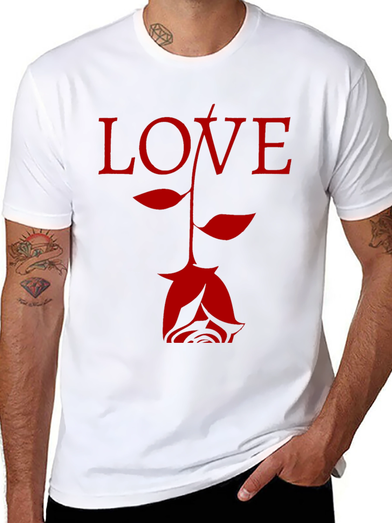 Love Rose Black Graphic T-Shirt