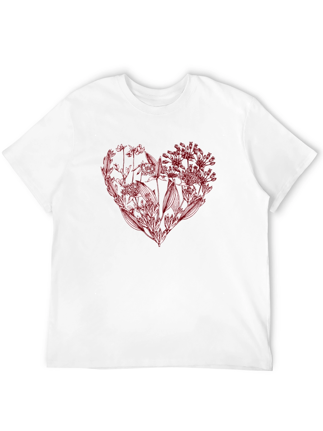Floral Heart Graphic Tee - Stylish Black T-Shirt