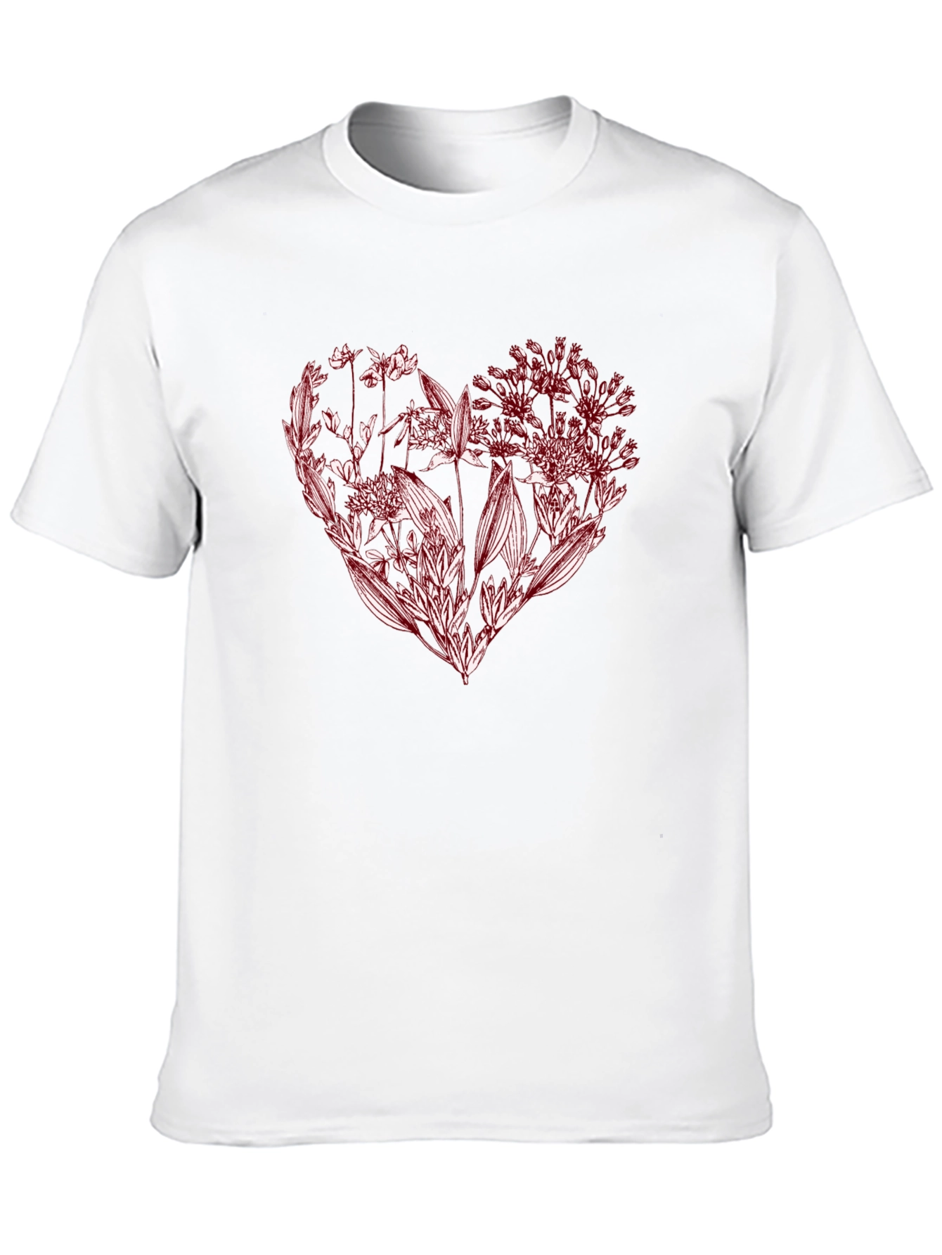 Floral Heart Graphic Tee - Stylish Black T-Shirt