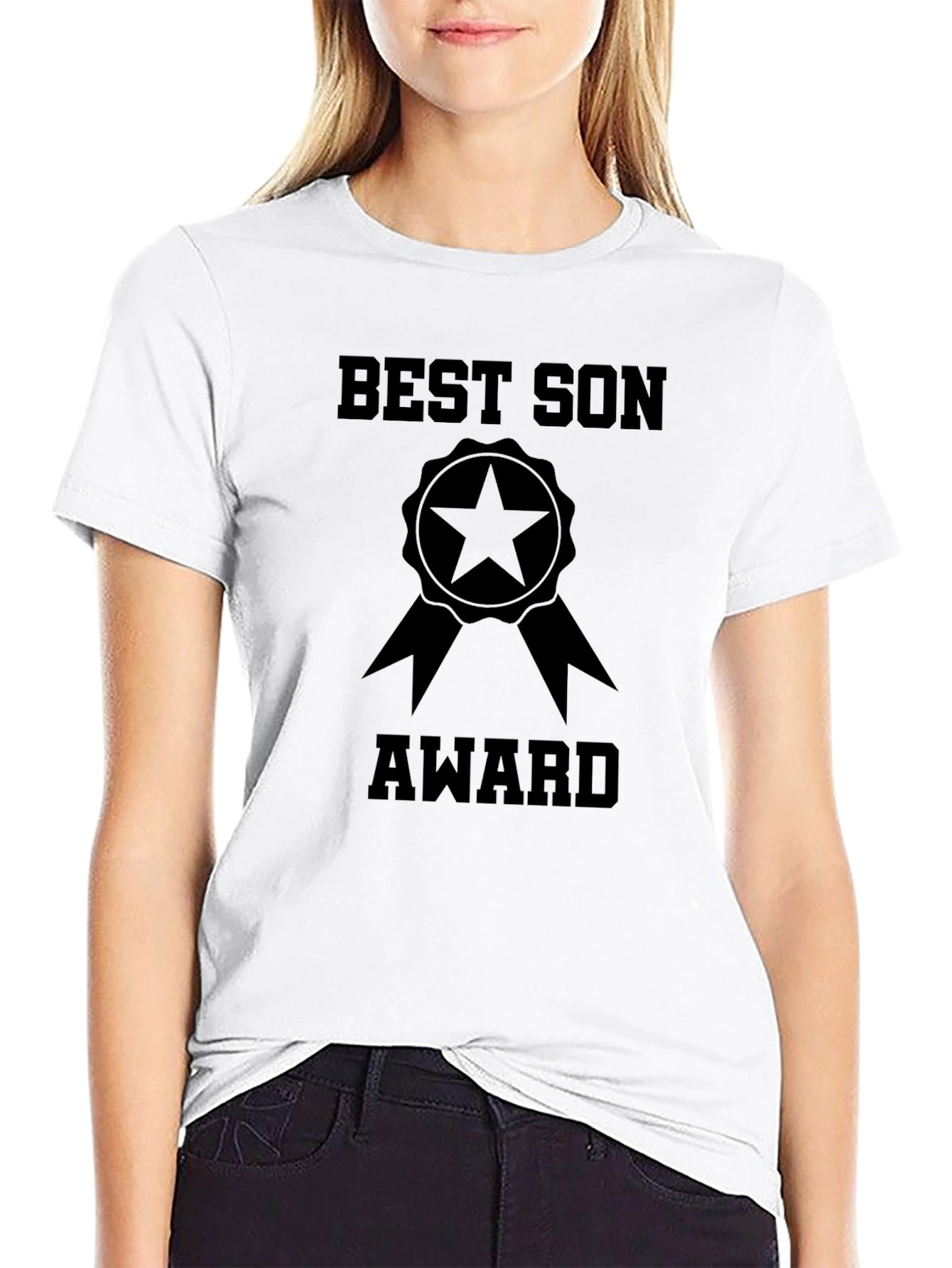 Best Son Award T-Shirt - Black Cotton Tee