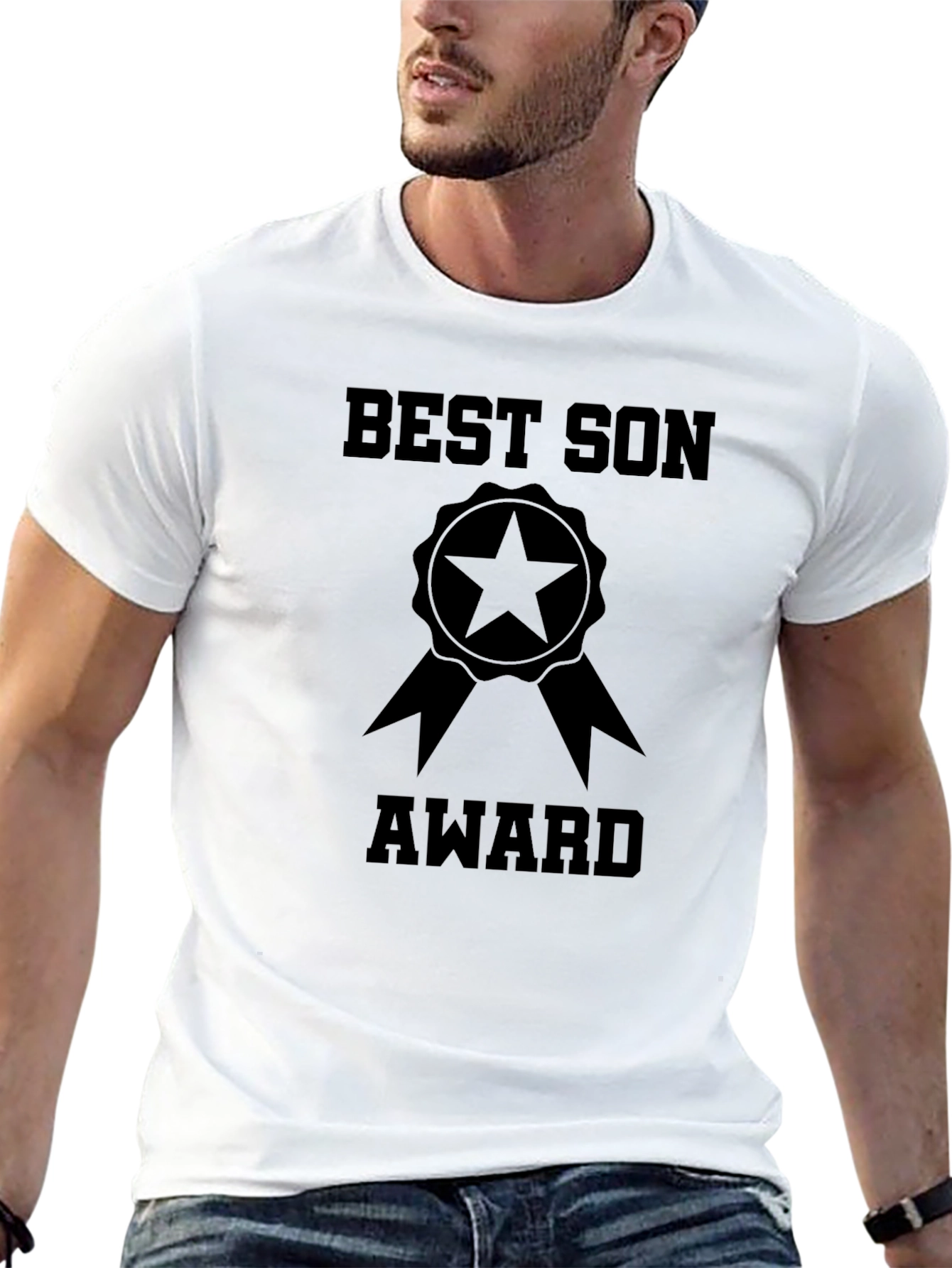 Best Son Award T-Shirt - Black Cotton Tee