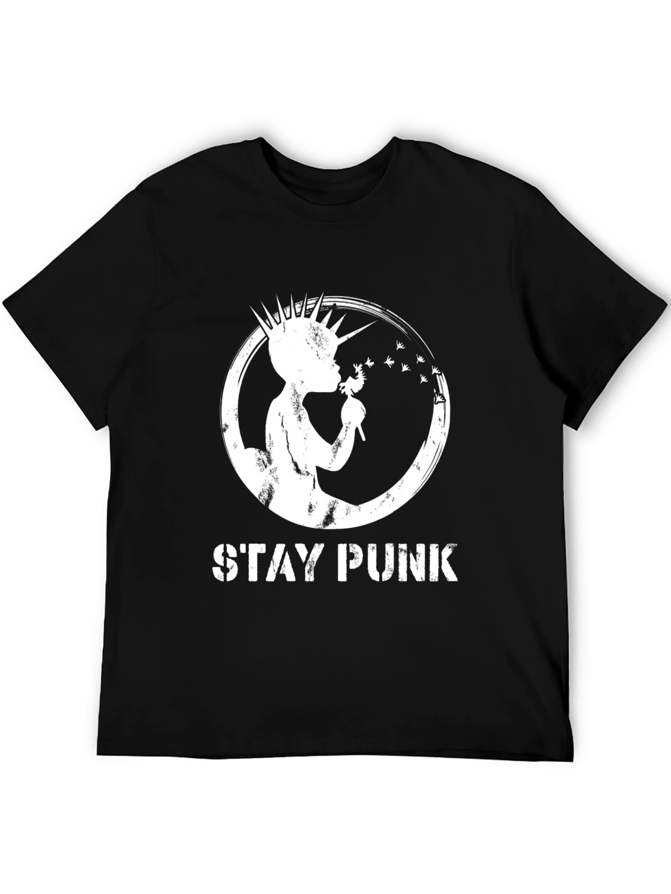 Stay Punk Black Graphic T-Shirt