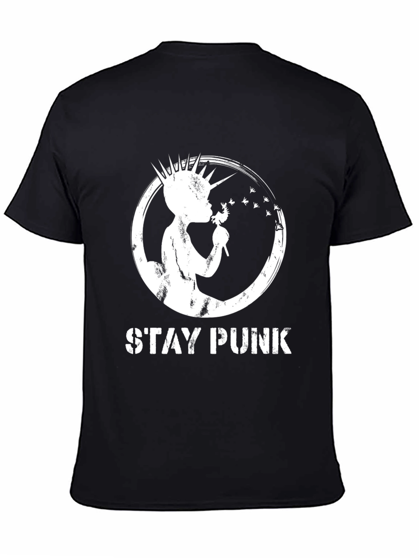 Stay Punk Black Graphic T-Shirt