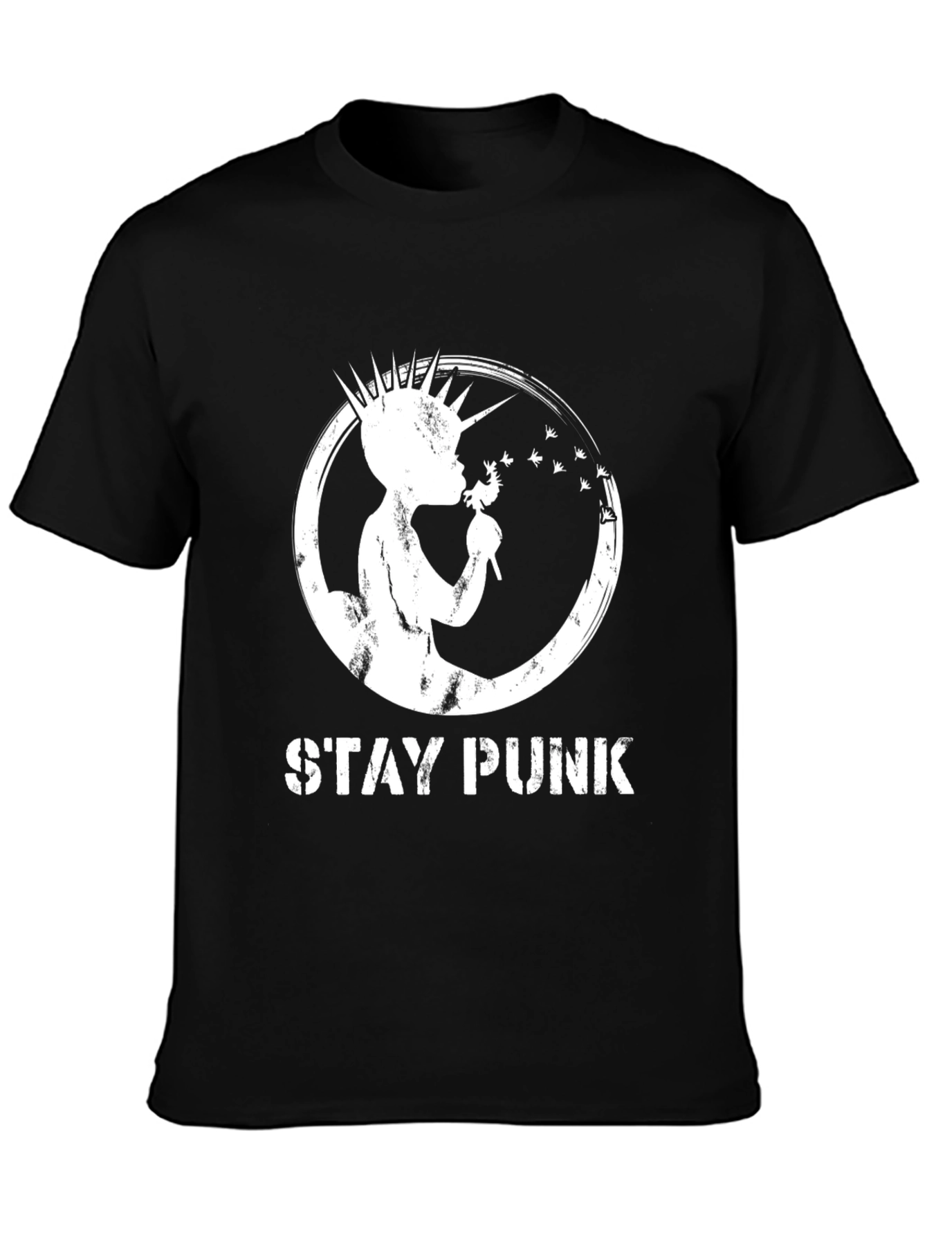 Stay Punk Black Graphic T-Shirt