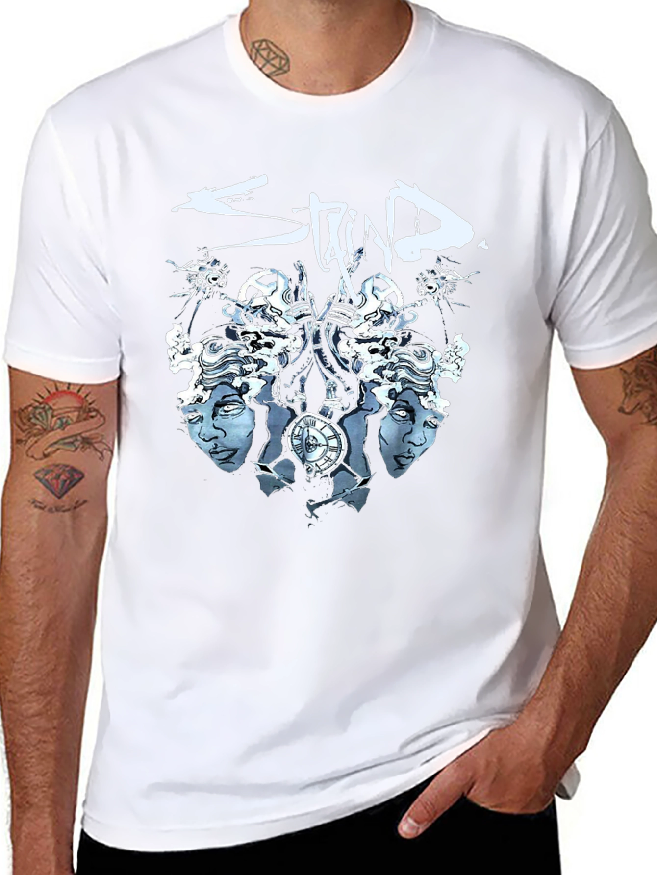 Staind Band Graphic T-Shirt - Black Cotton Blend
