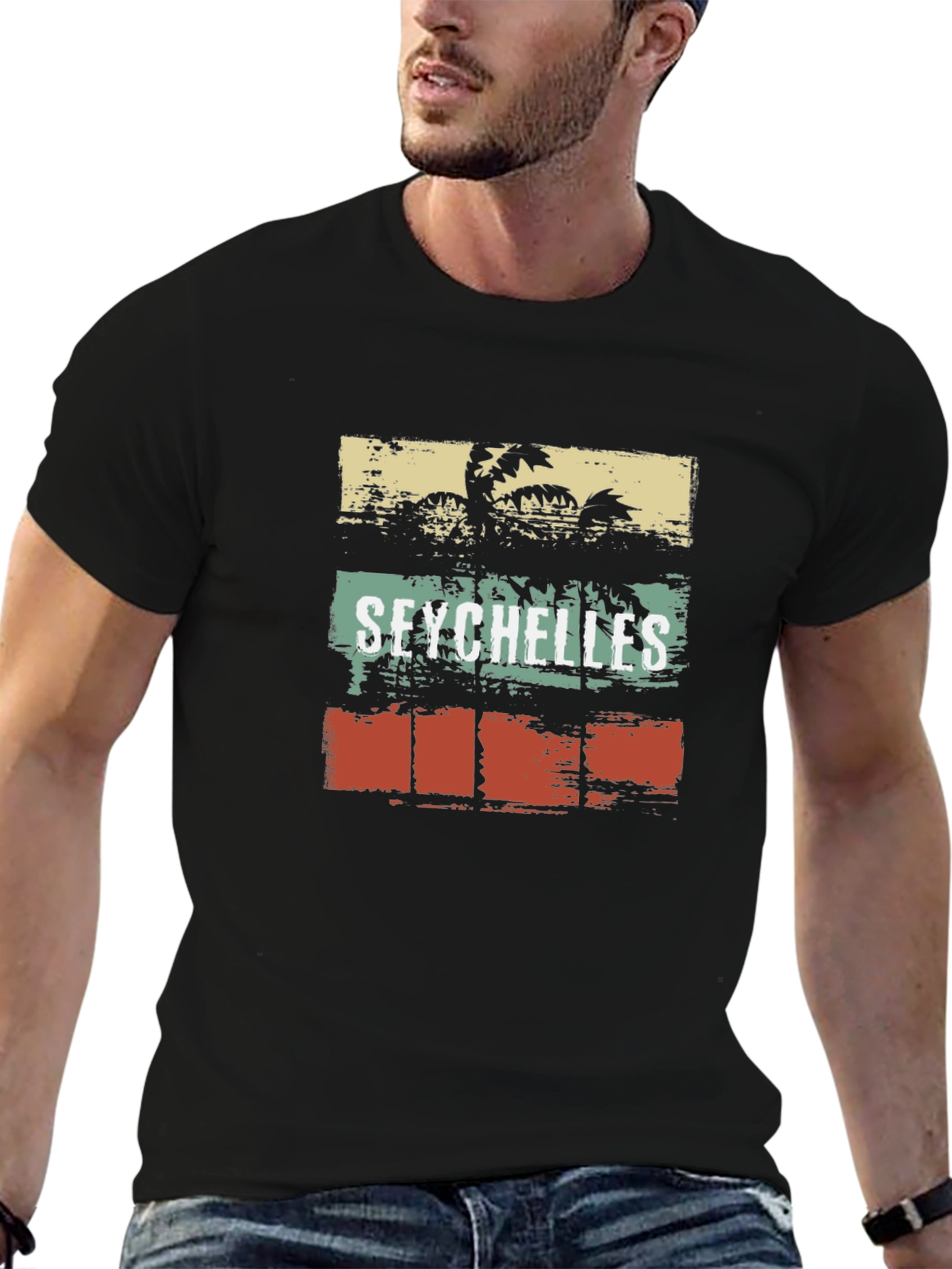 Seychelles Retro Palm Tree T-Shirt