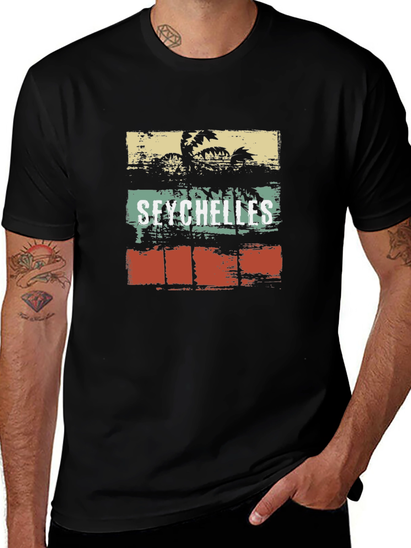 Seychelles Retro Palm Tree T-Shirt