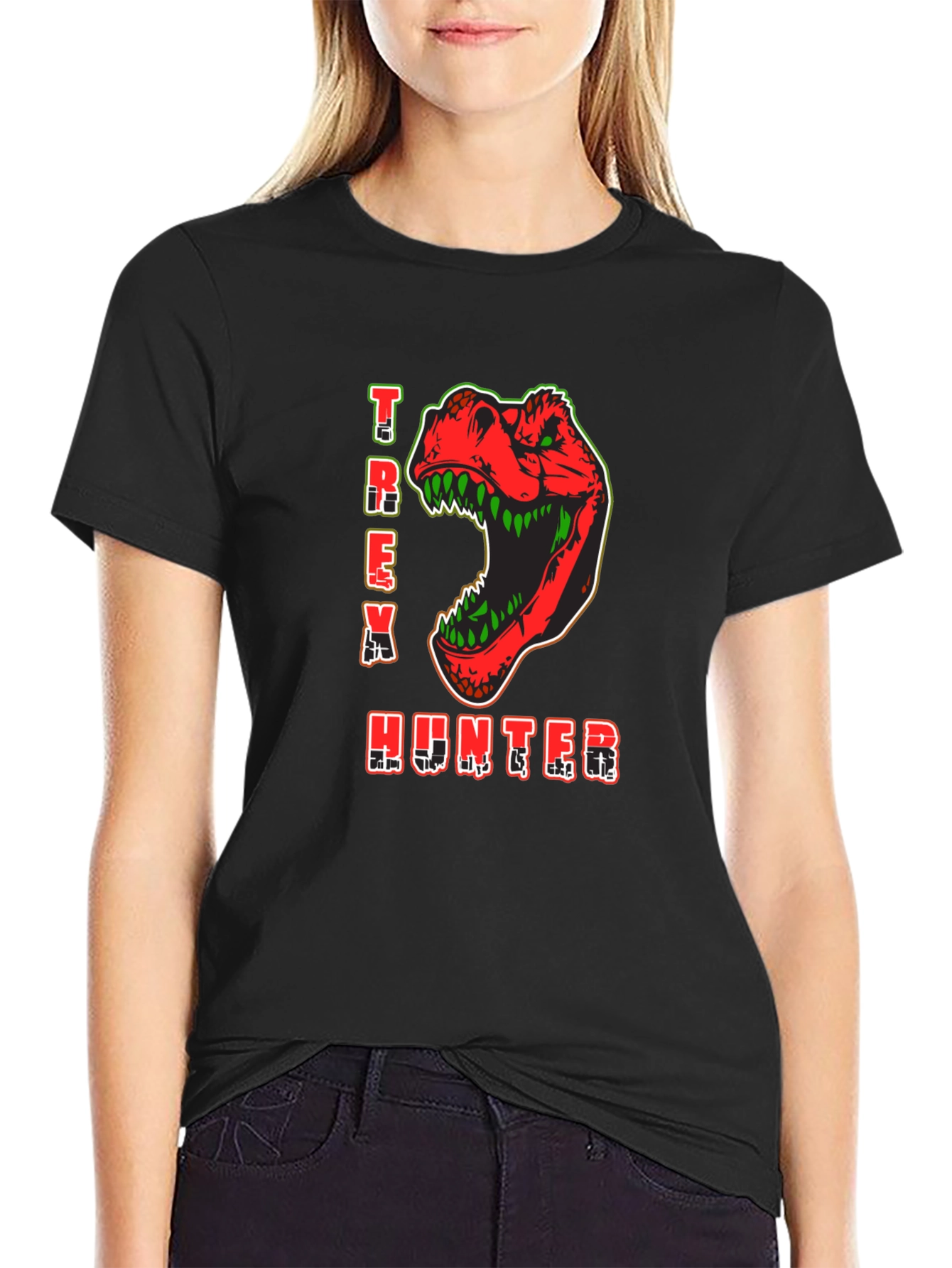 T-Rex Hunter Graphic Print T-Shirt
