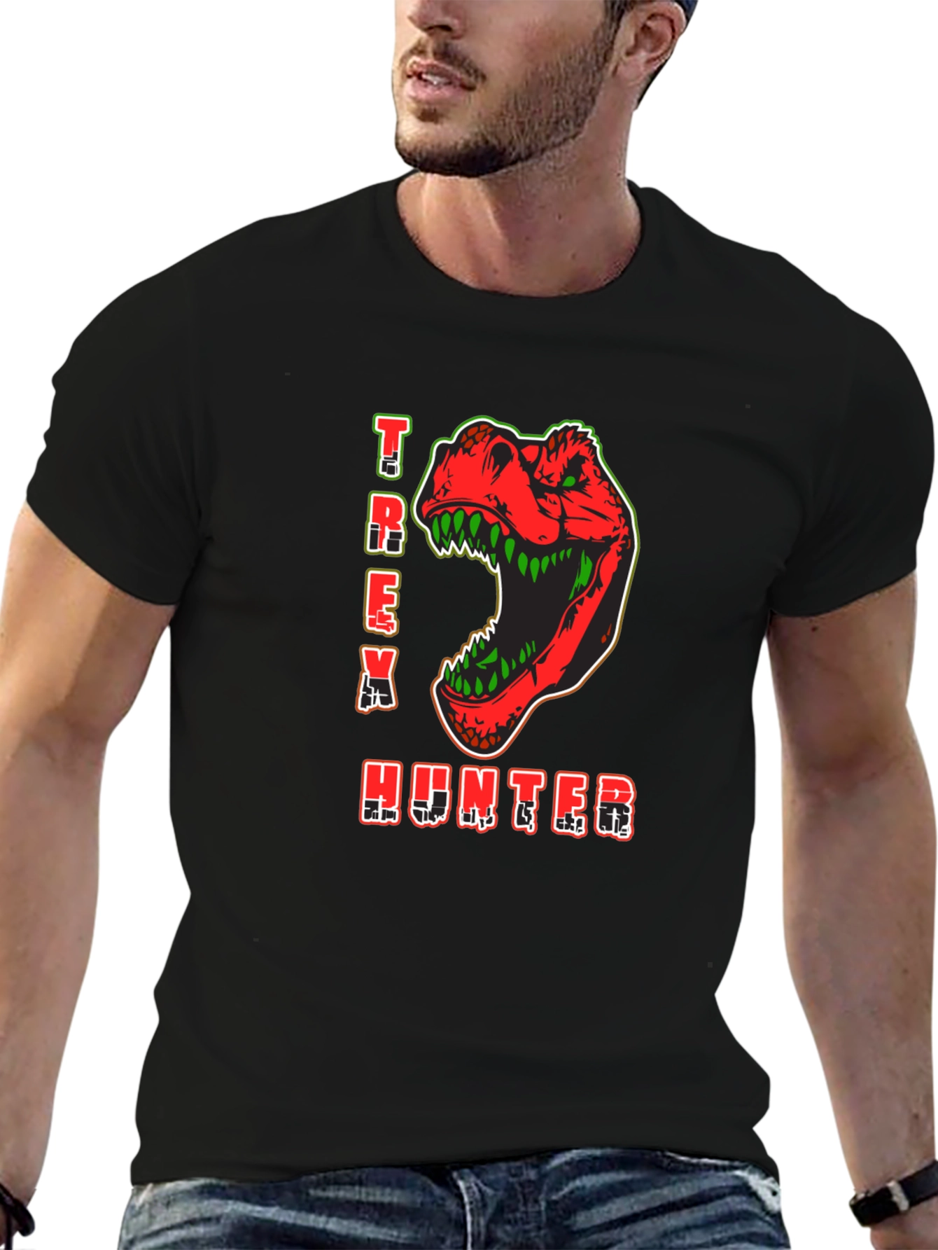 T-Rex Hunter Graphic Print T-Shirt