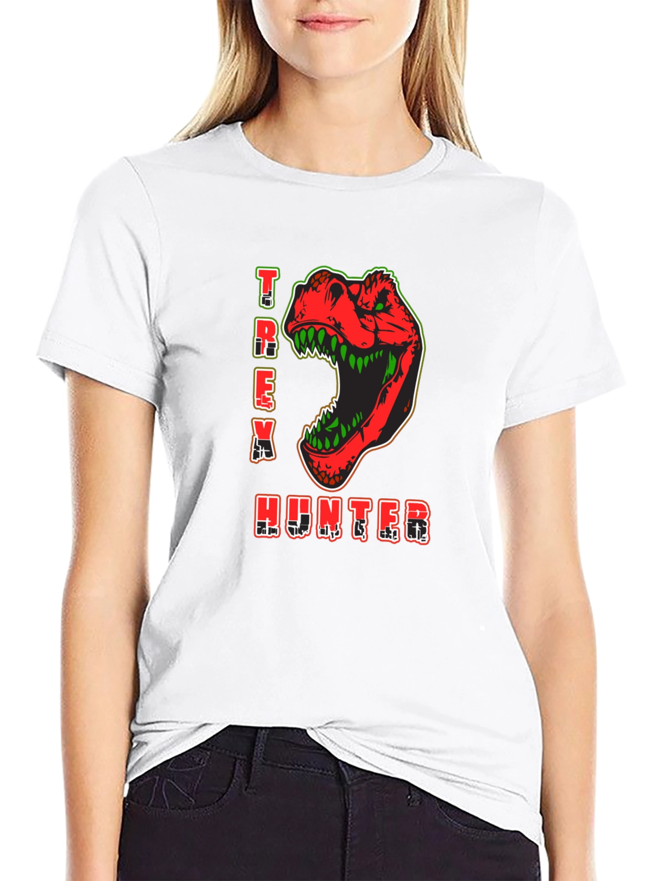 T-Rex Hunter Graphic Print T-Shirt