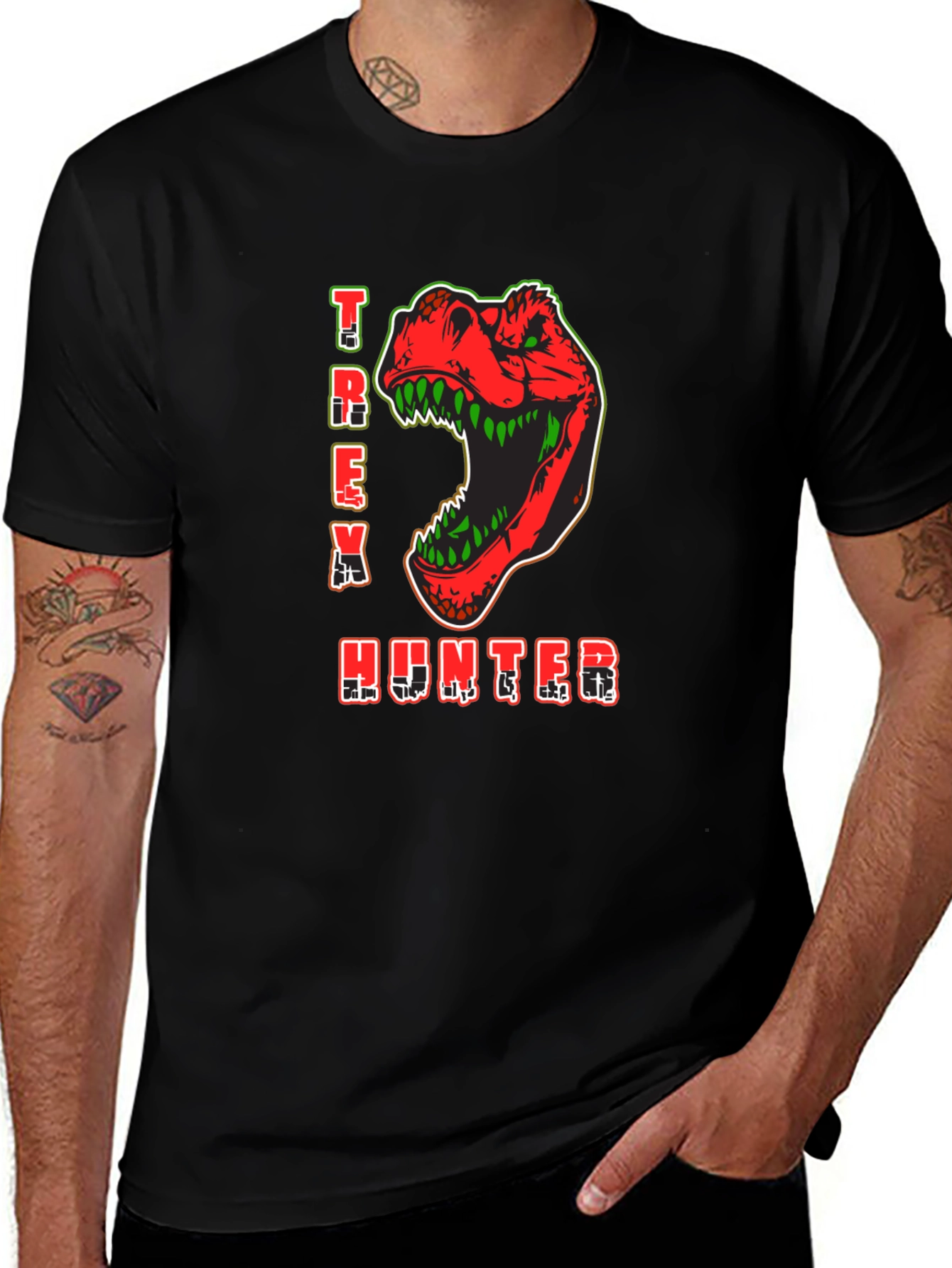 T-Rex Hunter Graphic Print T-Shirt