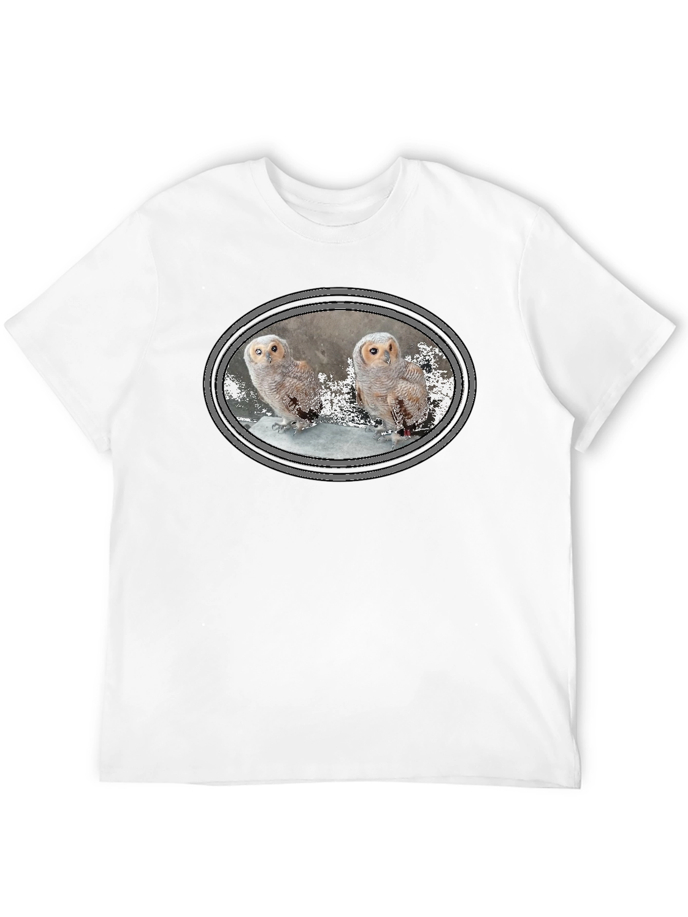 Owl Graphic Print Black Cotton T-Shirt