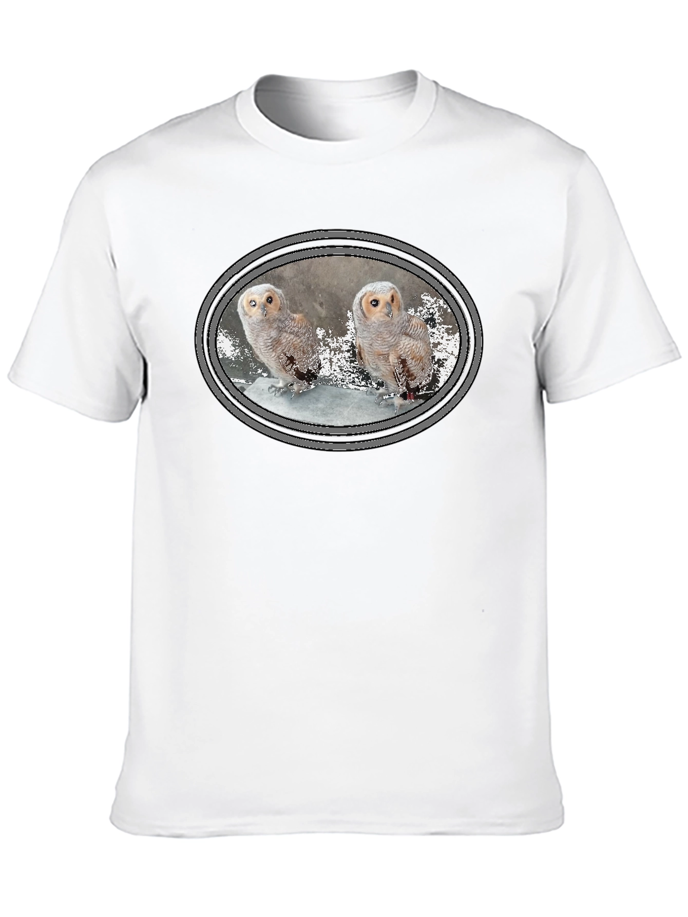 Owl Graphic Print Black Cotton T-Shirt