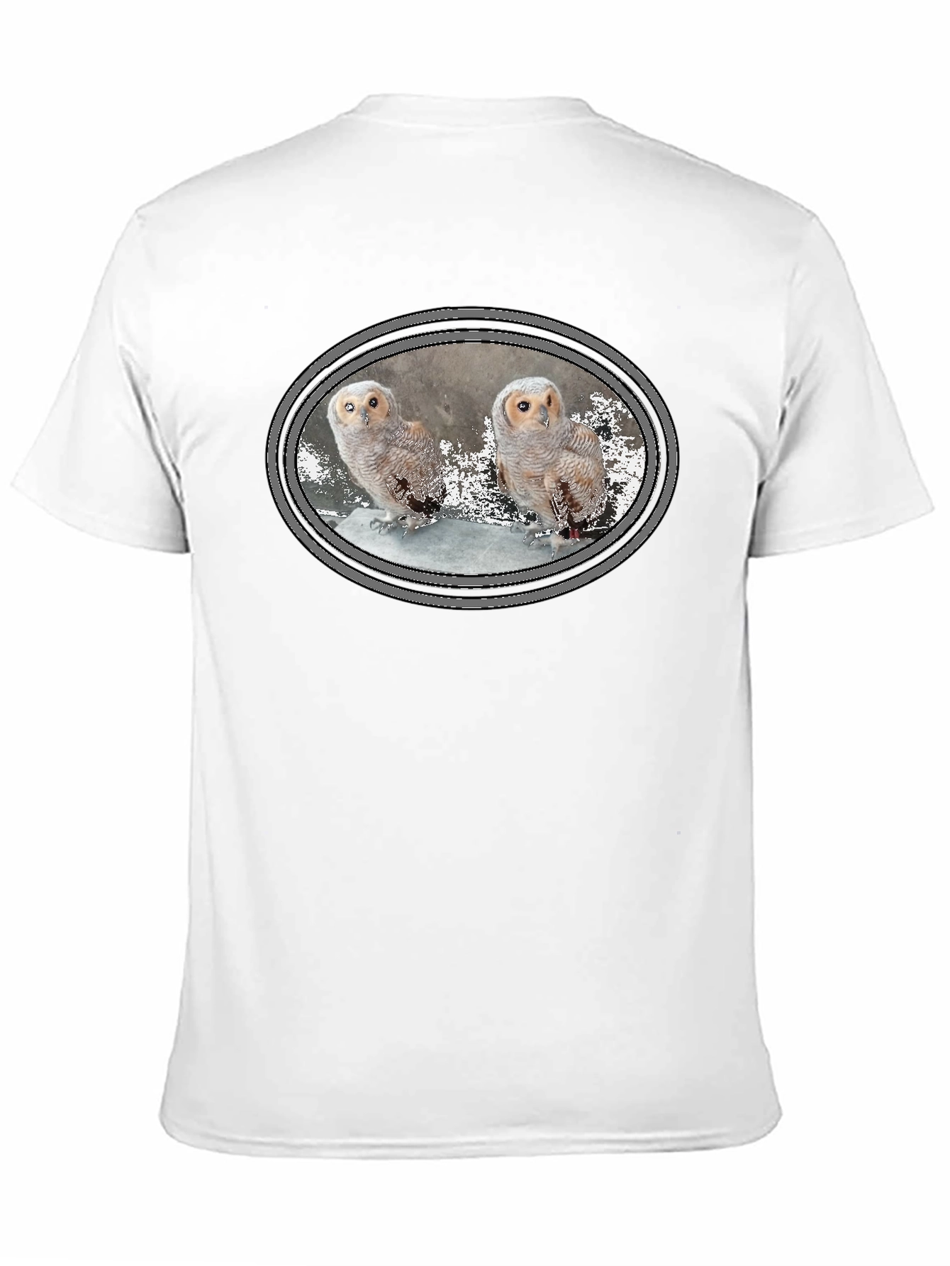 Owl Graphic Print Black Cotton T-Shirt