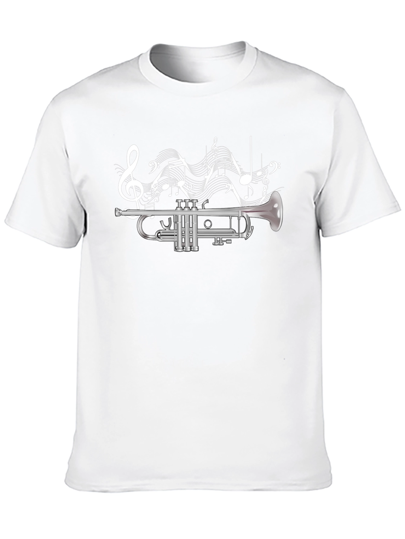 Trumpet & Music Notes Graphic T-Shirt