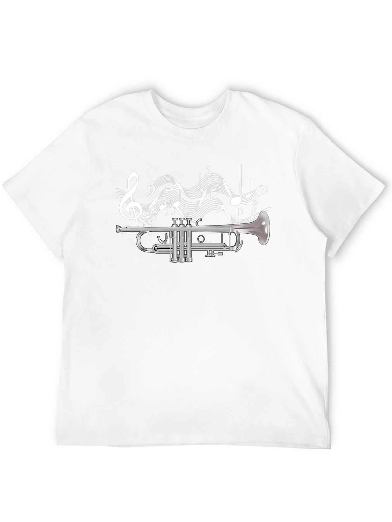 Trumpet & Music Notes Graphic T-Shirt