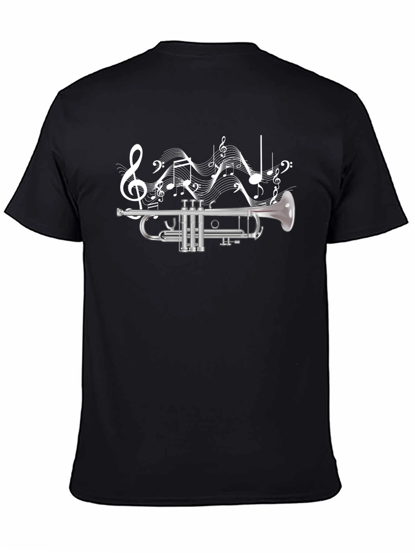 Trumpet & Music Notes Graphic T-Shirt
