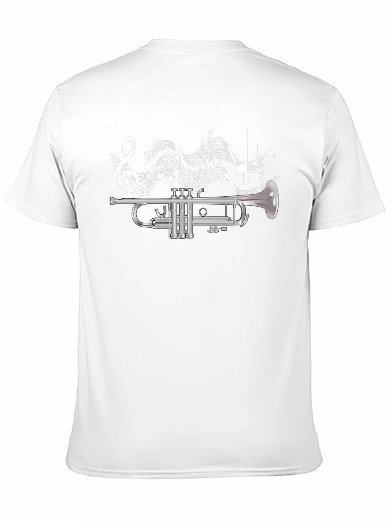 Trumpet & Music Notes Graphic T-Shirt