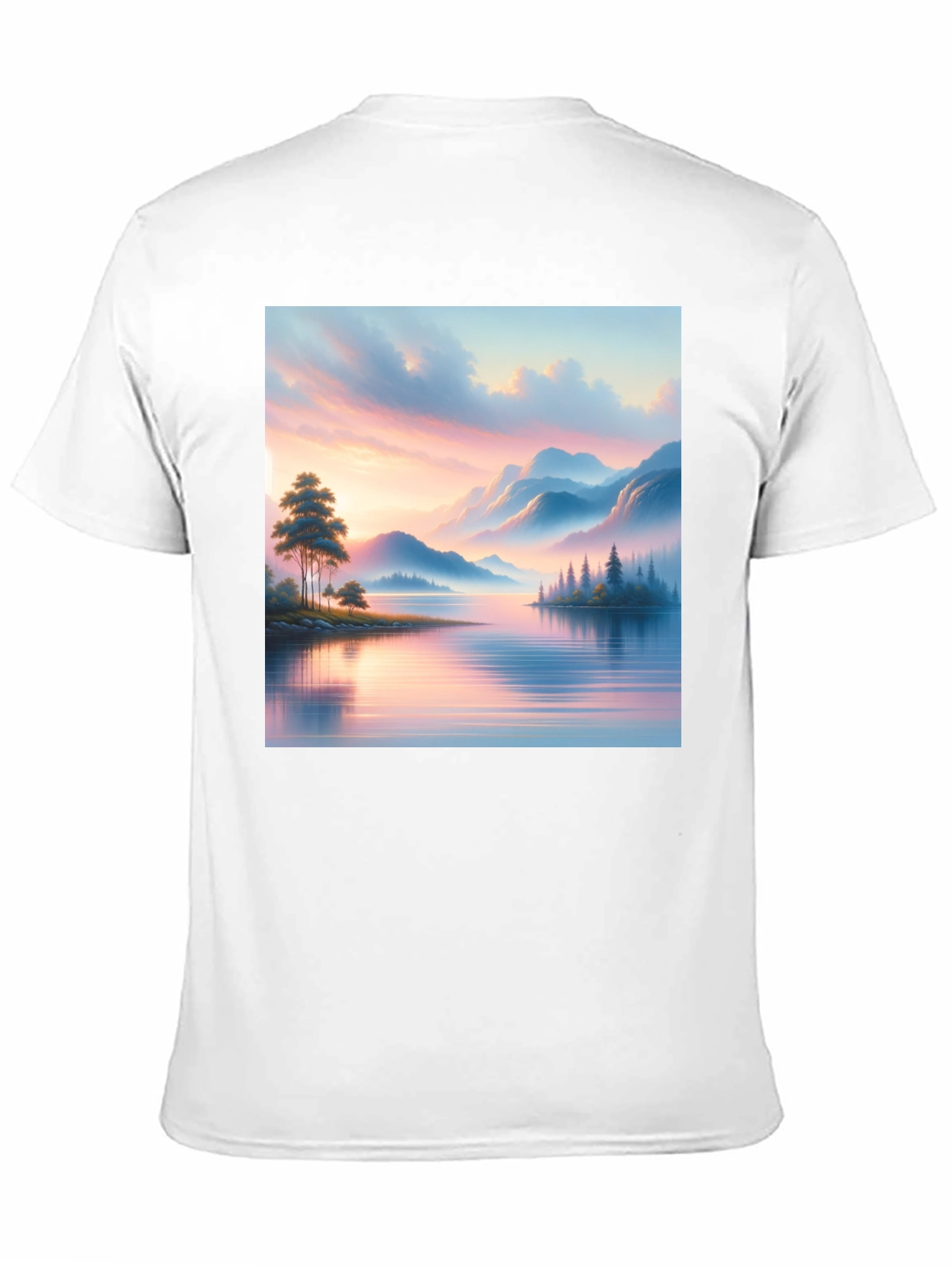 Scenic Lake View Graphic Tee - Black