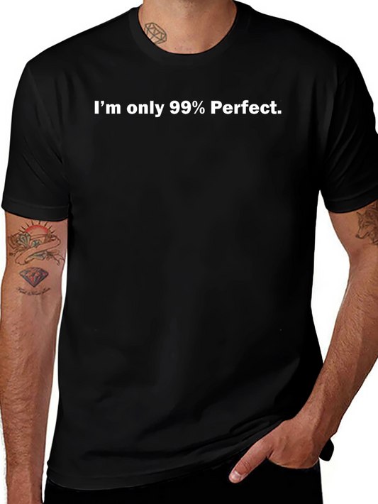 99% Perfect Black Graphic Tee - Mens Short Sleeve