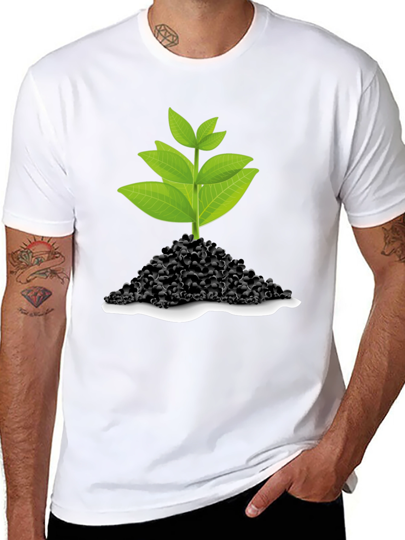 Green Sprout T-Shirt - Black