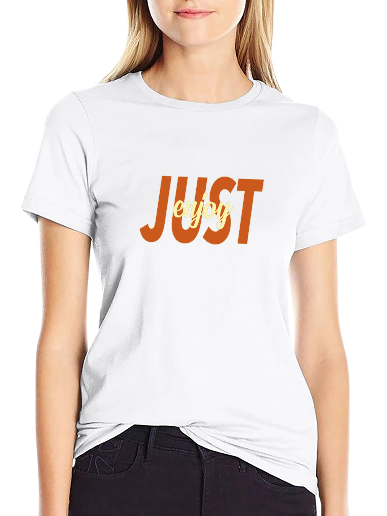 Just Enjoy Graphic Tee - Comfortable Black T-Shirt
