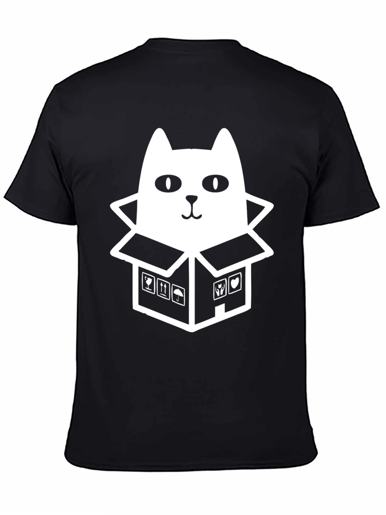 Cat in a Box Graphic Tee - Black