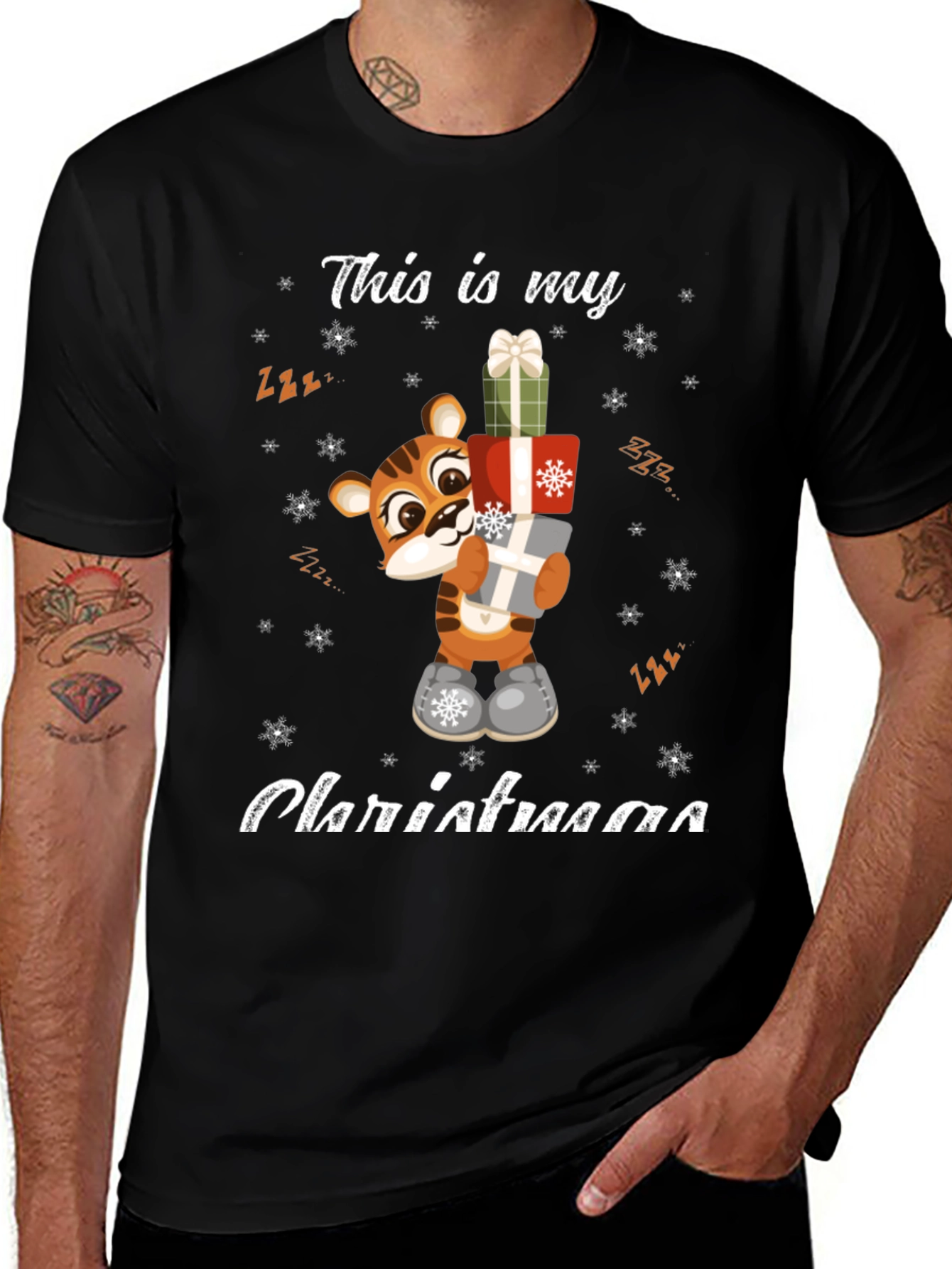 Cute Tiger Christmas T-Shirt