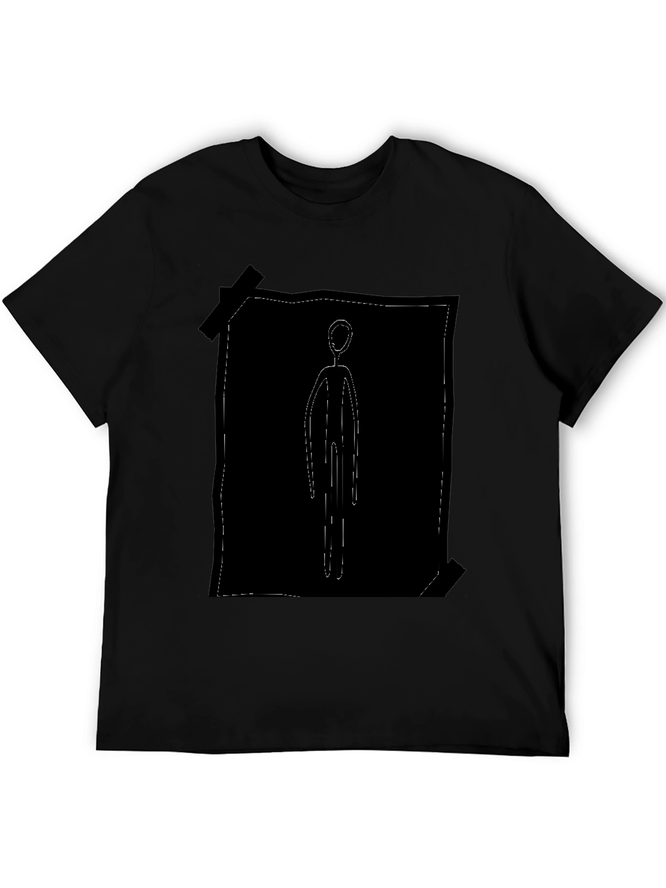 Abstract Stick Figure Black Tee