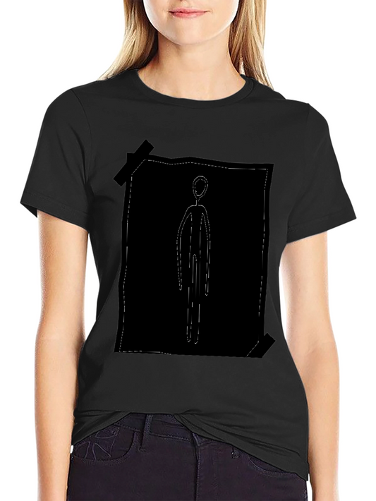 Abstract Stick Figure Black Tee