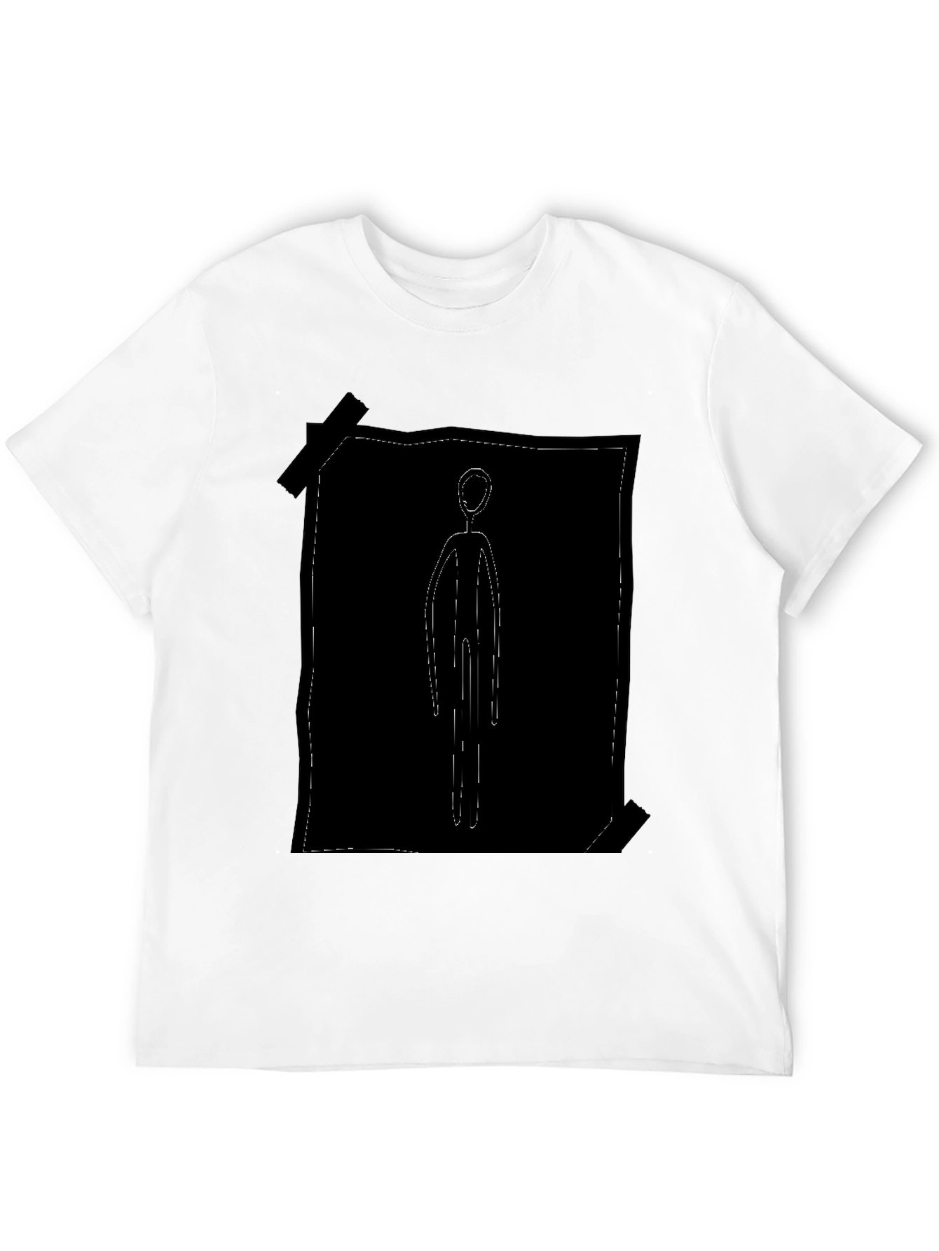 Abstract Stick Figure Black Tee