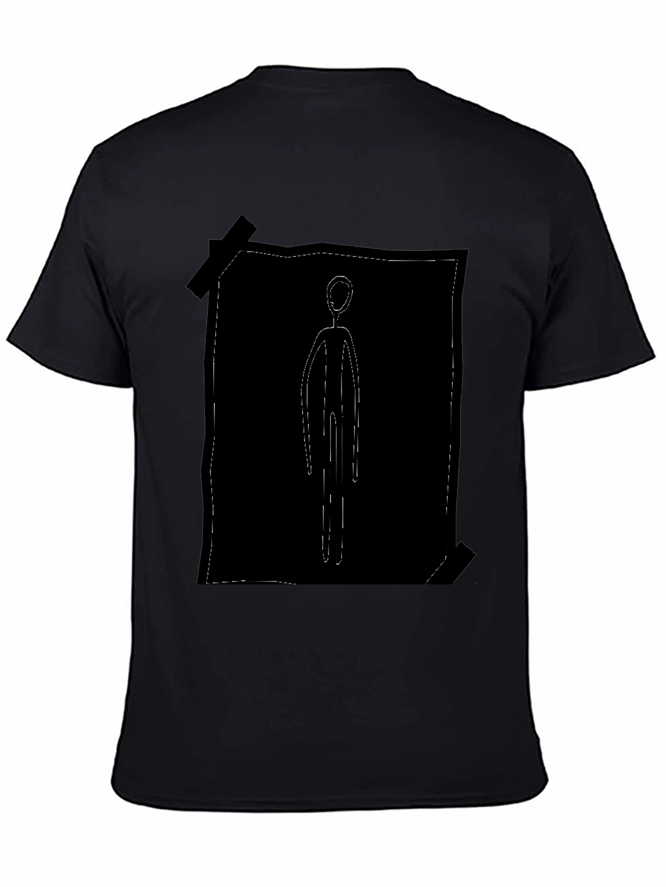 Abstract Stick Figure Black Tee