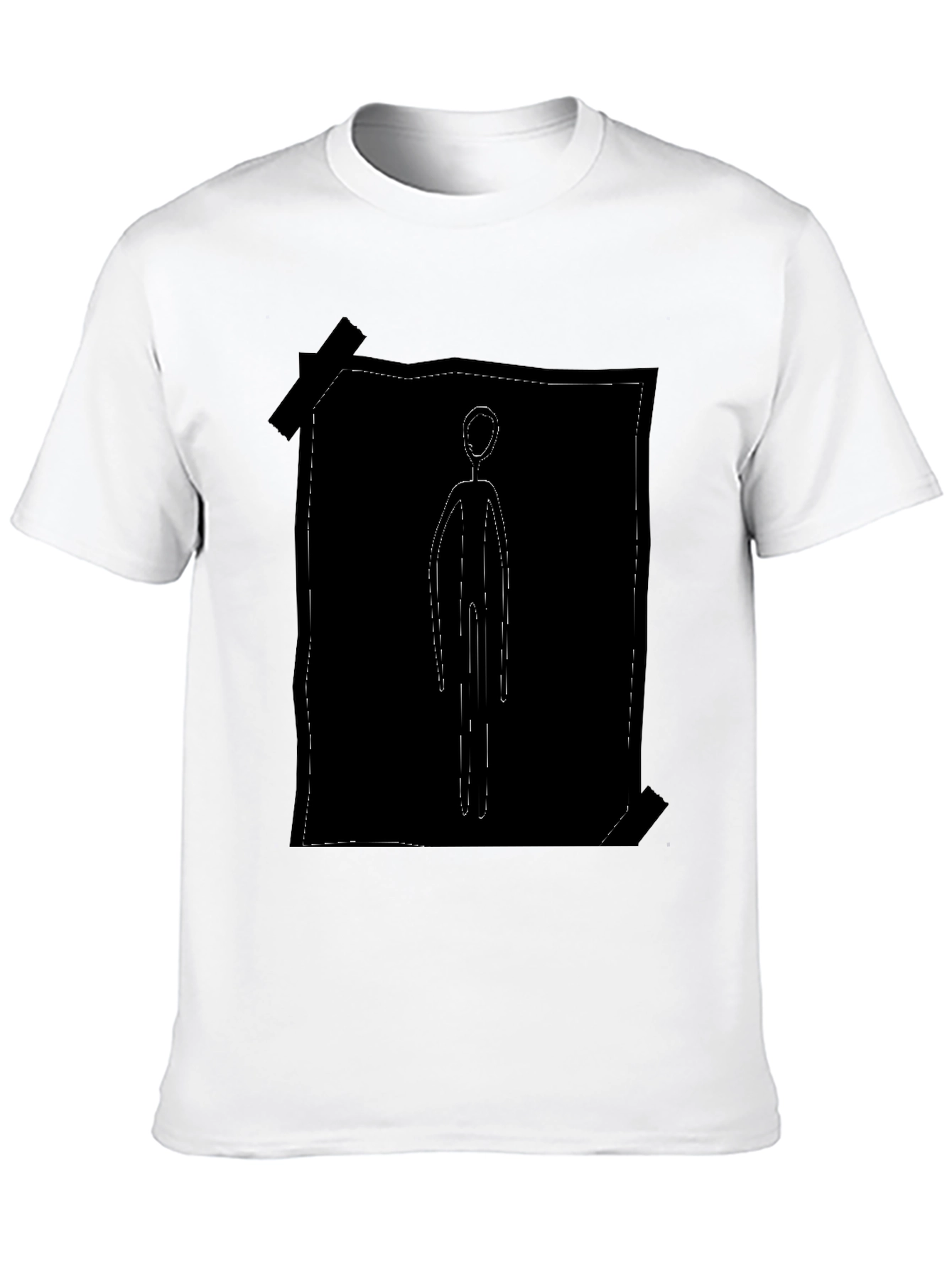 Abstract Stick Figure Black Tee