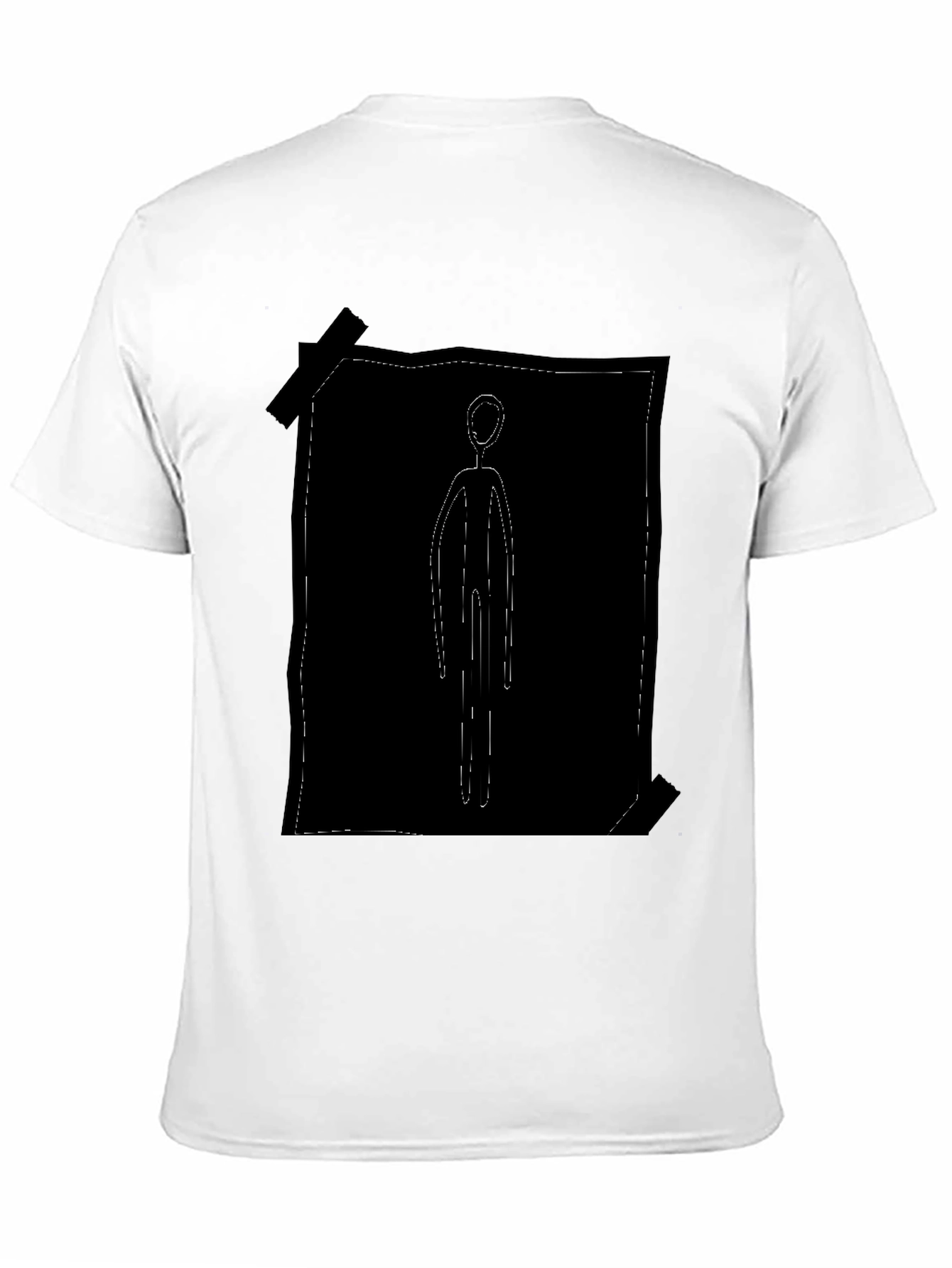 Abstract Stick Figure Black Tee