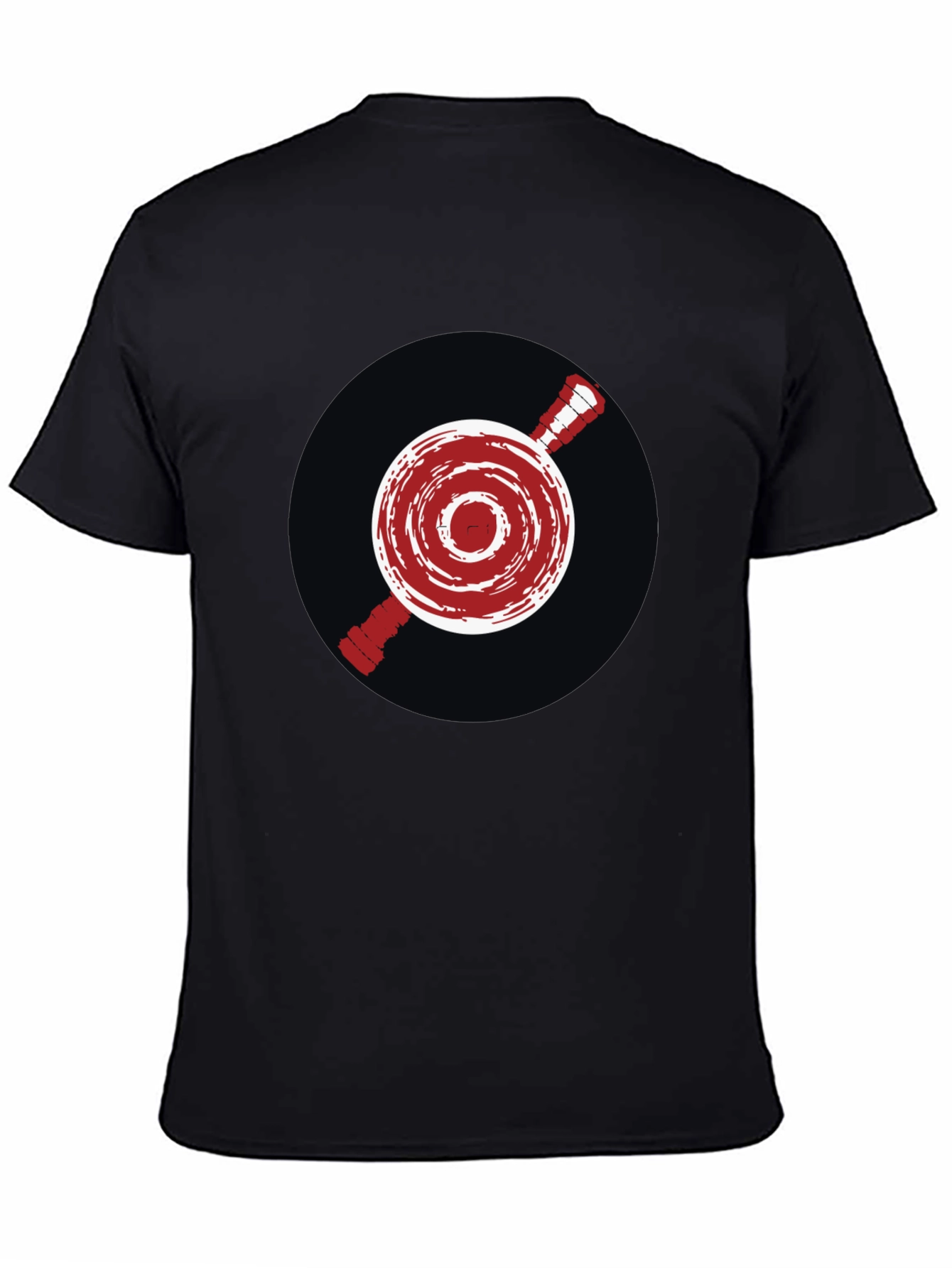 Unique Red Emblem Graphic Print Black T-Shirt