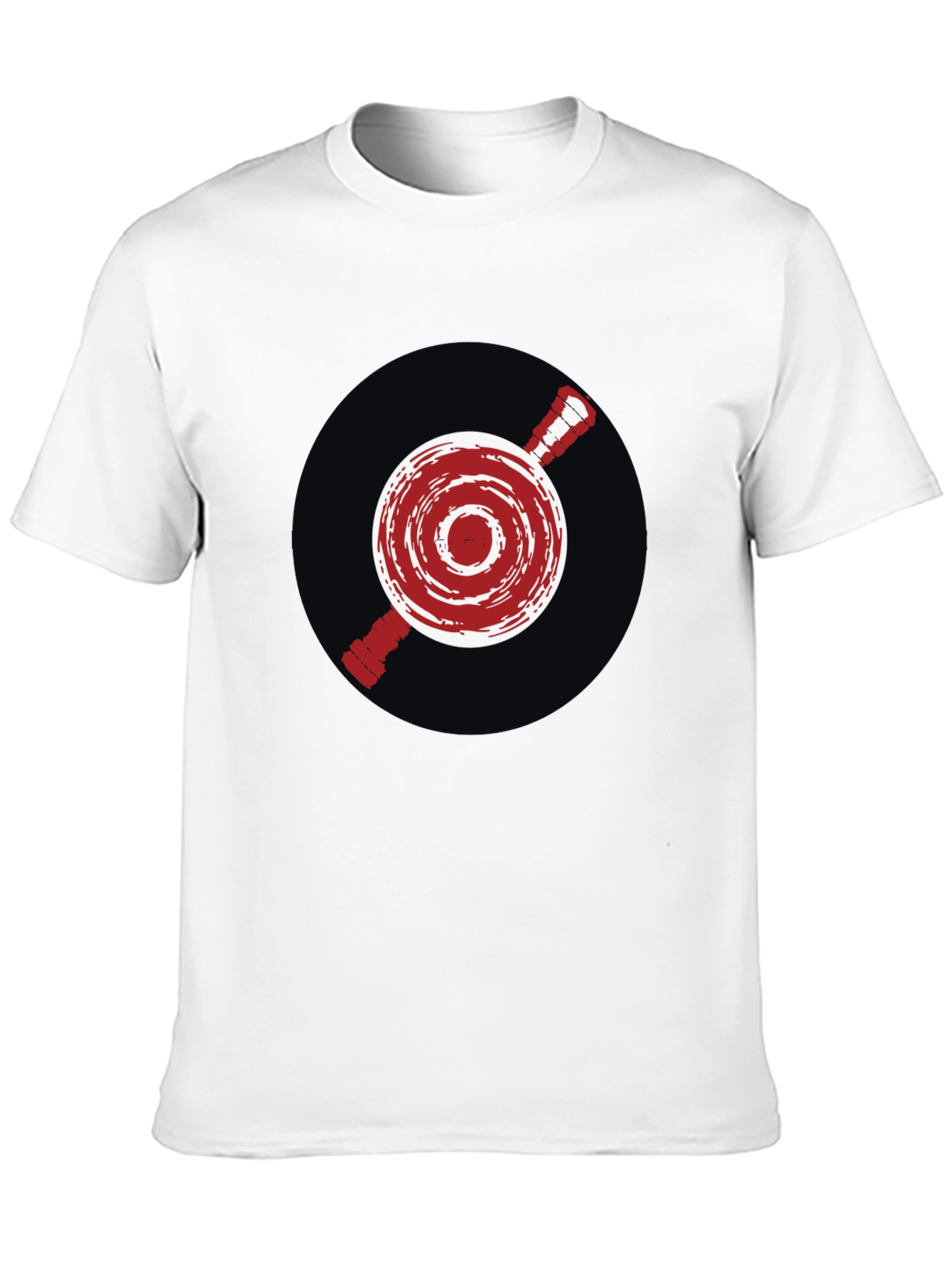 Unique Red Emblem Graphic Print Black T-Shirt
