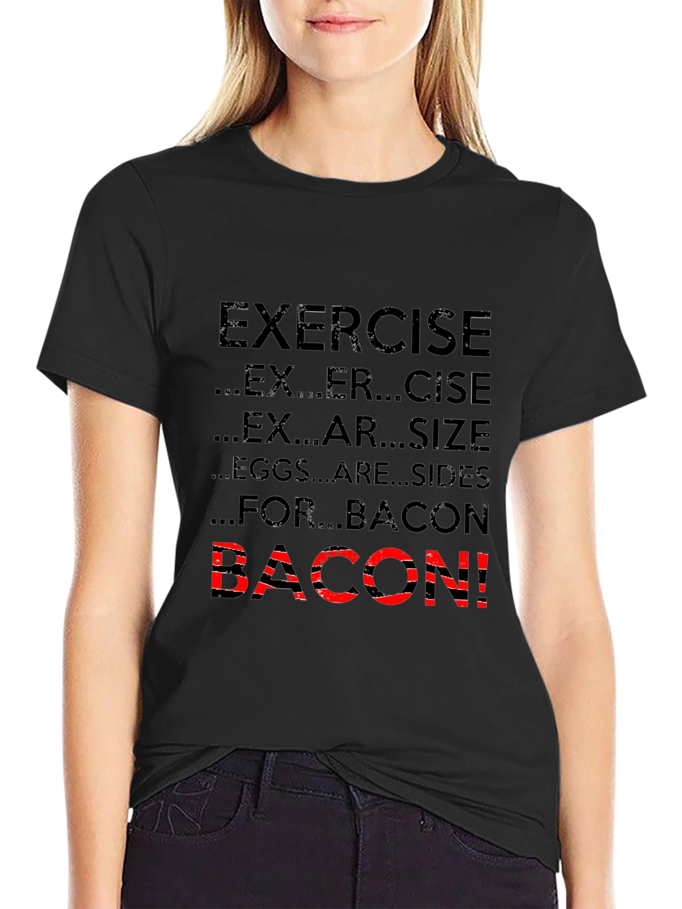 Exercise Bacon T-Shirt Funny Foodie Tee