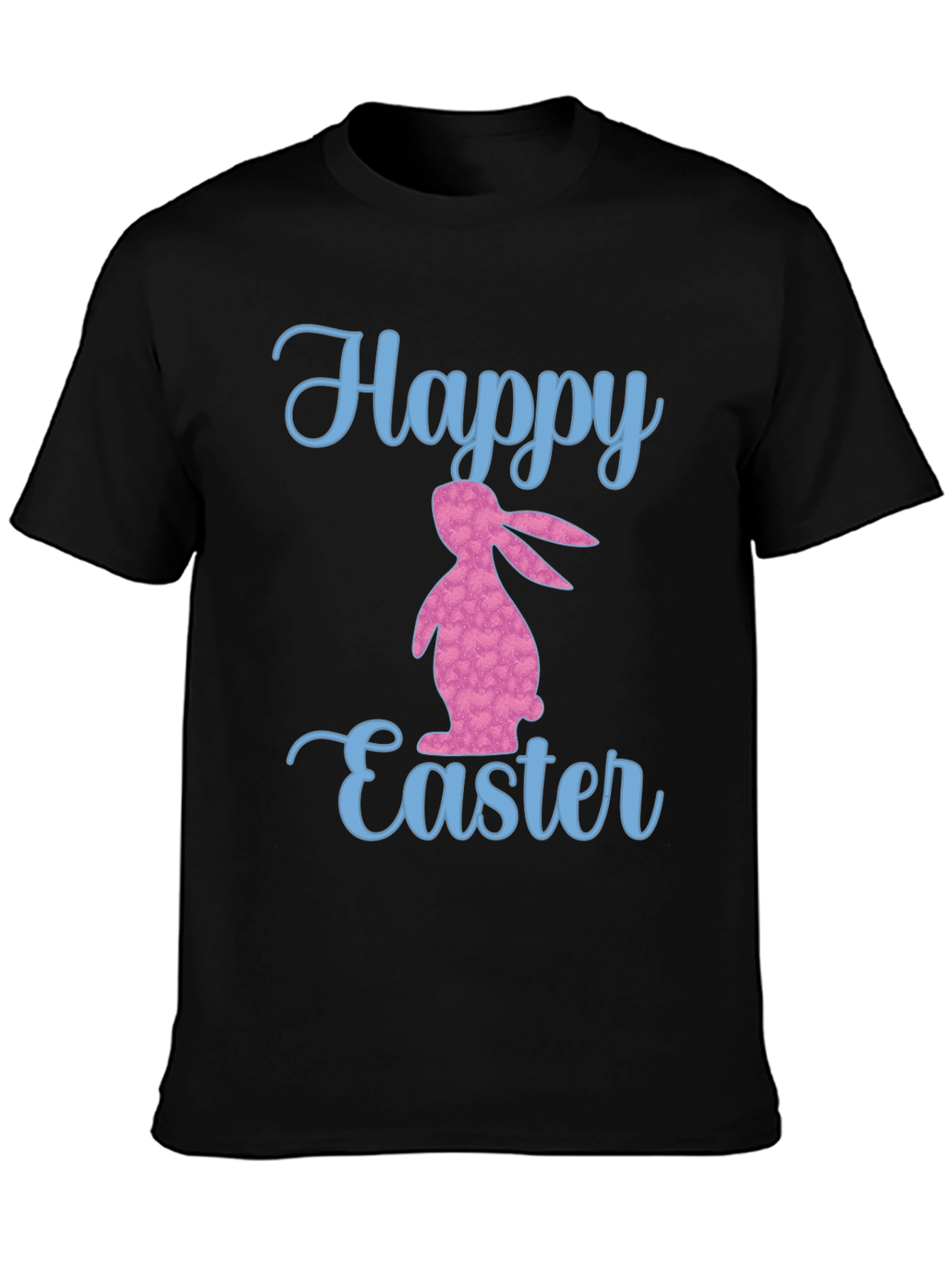 Happy Easter Bunny Graphic T-Shirt - Black